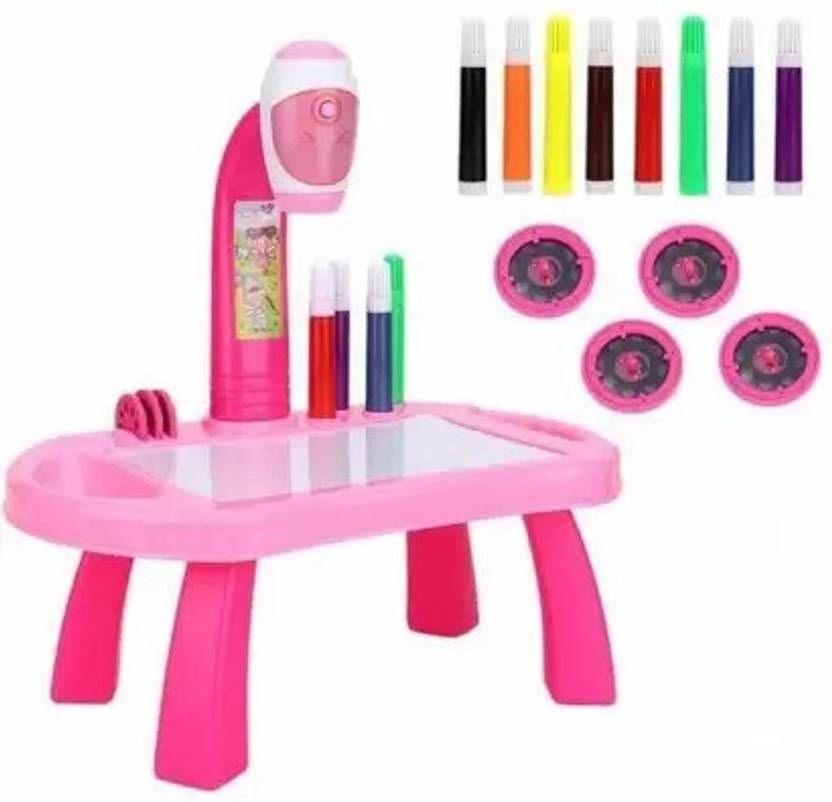 Kids Drawing Projector Table with Art Pens & Slides for Creative Learning