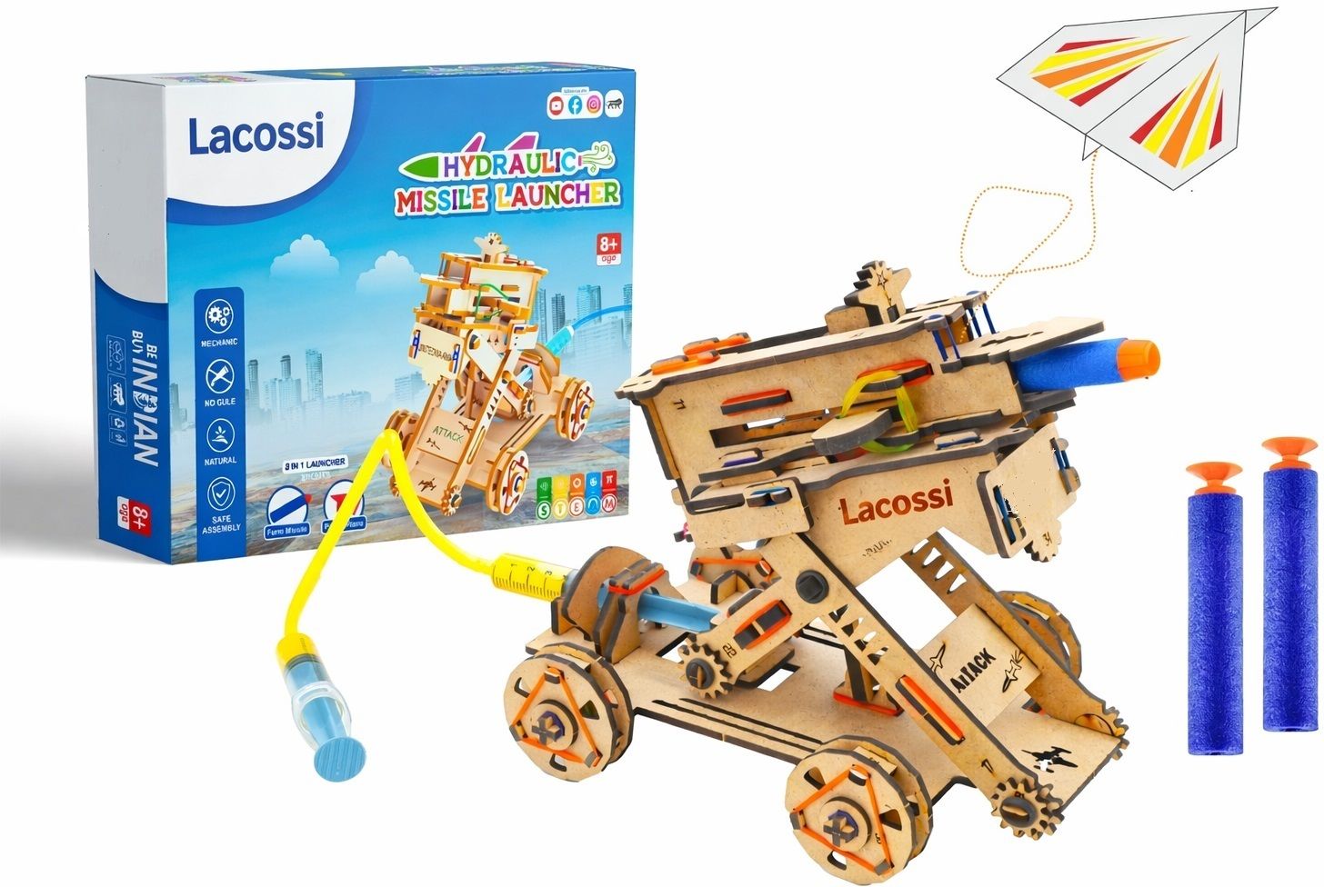 zinsy 2 in 1 Hydraulic Missile Launcher DIY Project Kit Toy for Kids 8 To 14 Years-picture-14