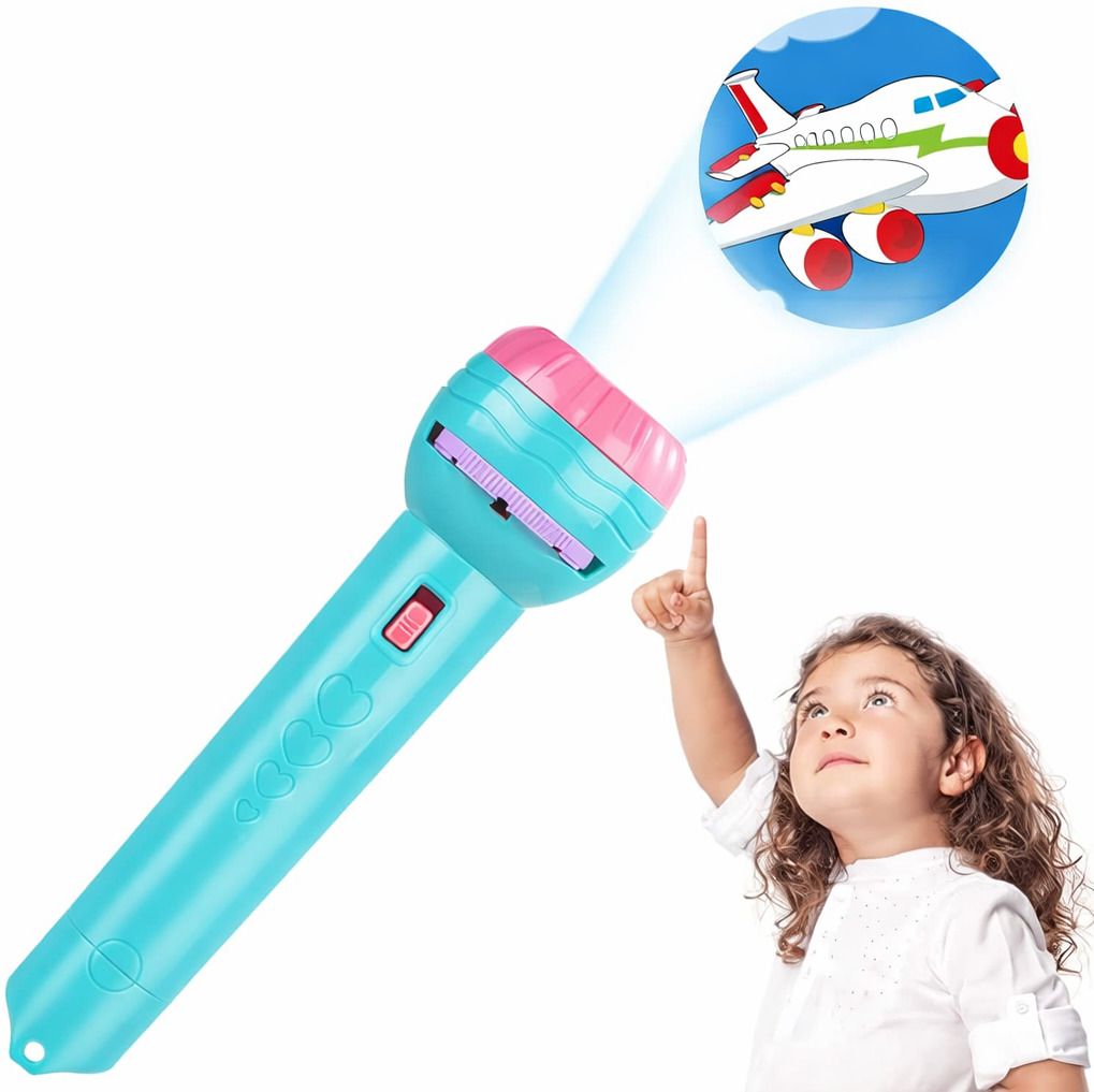 Children’s Projection Flashlight Toy with Cartoon Slides, LED Projector Torch-image-21