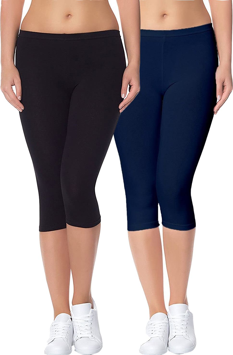 swastik stuffs Swastik Women Black, Dark Blue Capri-picture-13