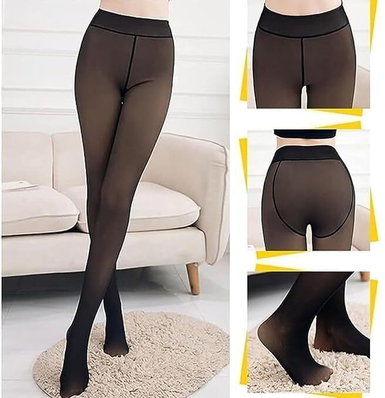 auto route Fleece Lined Women Leggings, Dual-Tone Pantyhose for Winter (Waist 26-34 Inch) Women Pyjama Thermal