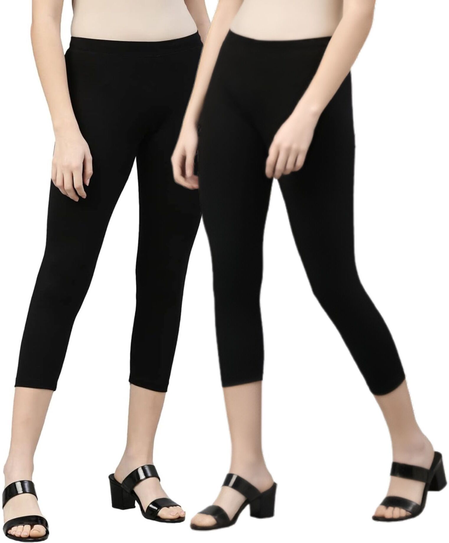 rocksy 3/4th Capri leggings Women Black Capri-picture-16