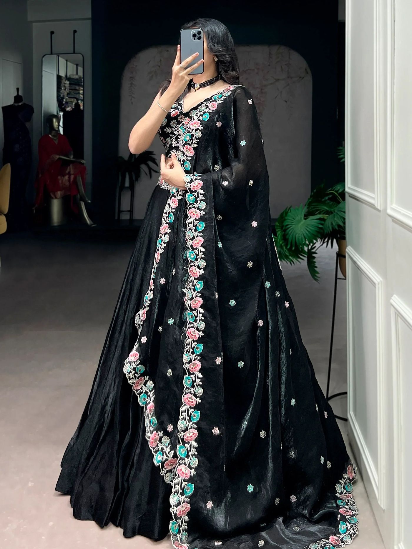 kedar fab Embroidered Semi Stitched Lehenga Choli-picture-18
