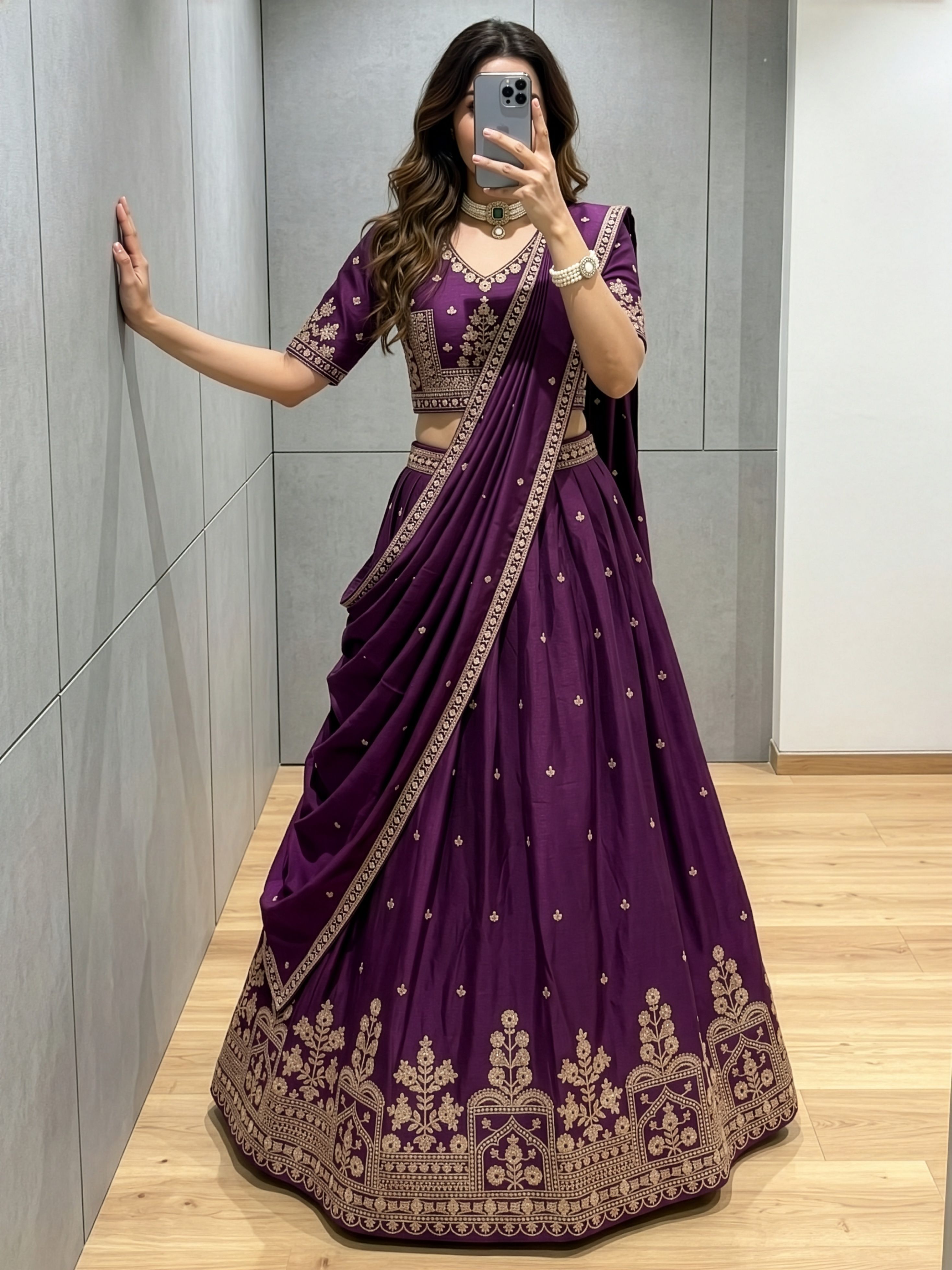 gk trendz Embroidered Semi Stitched Lehenga Choli-picture-19