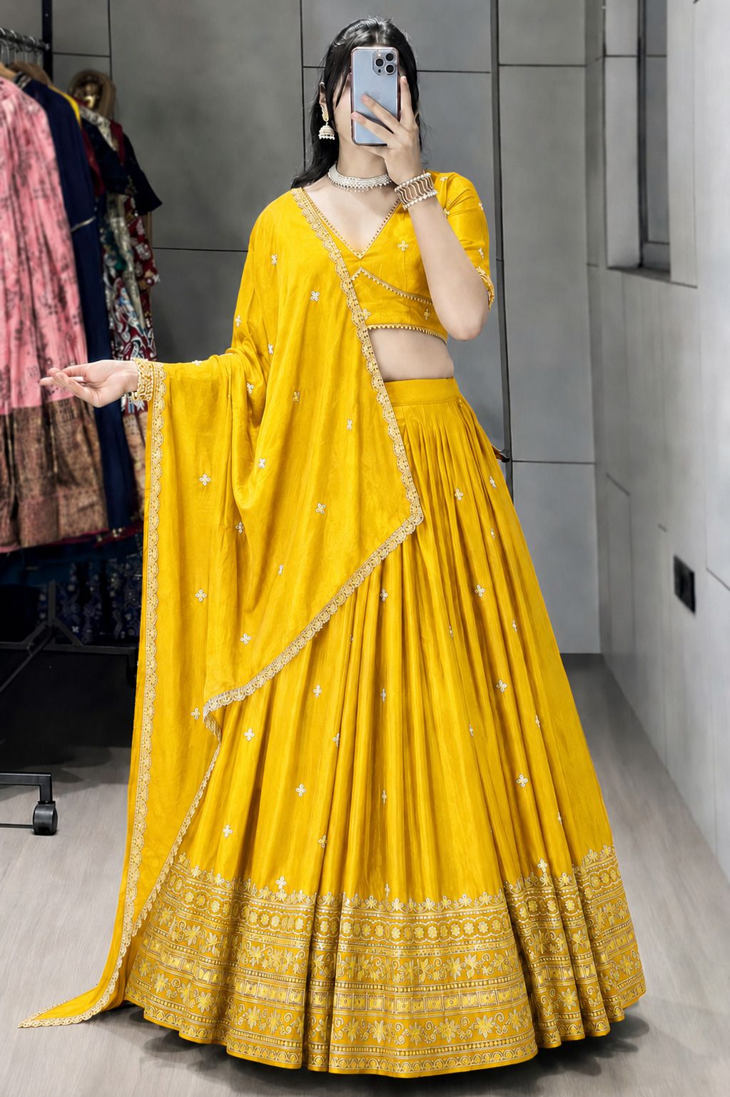 Embroidered Semi Stitched Lehenga Choli-image-29
