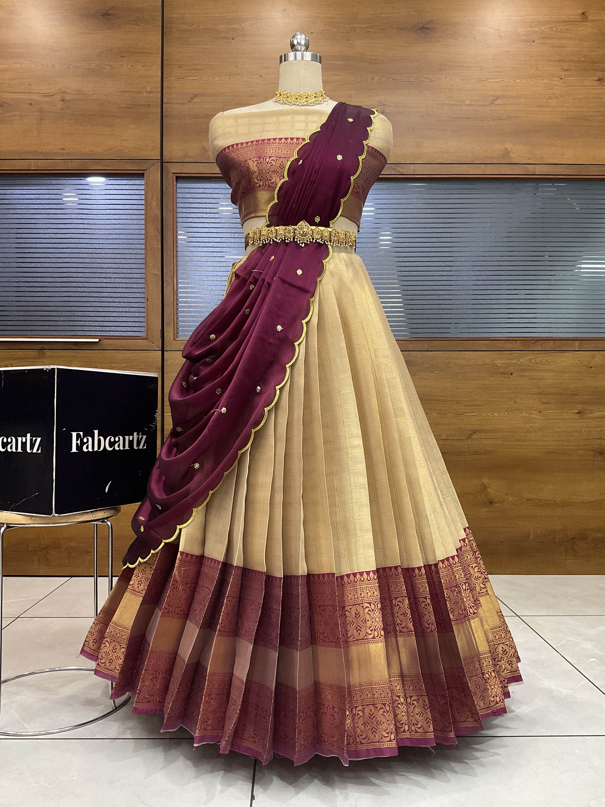 fabcartz Self Design Semi Stitched Lehenga Choli-picture-25