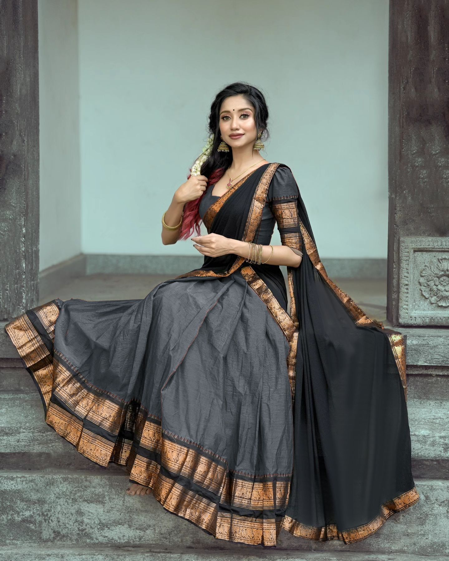 Solid Semi Stitched Lehenga Choli-image-31