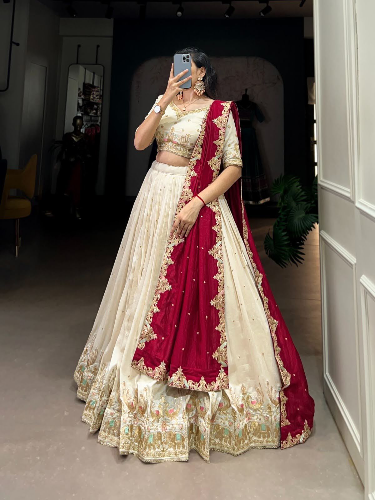 goondhi Embroidered Semi Stitched Lehenga Choli-picture-21