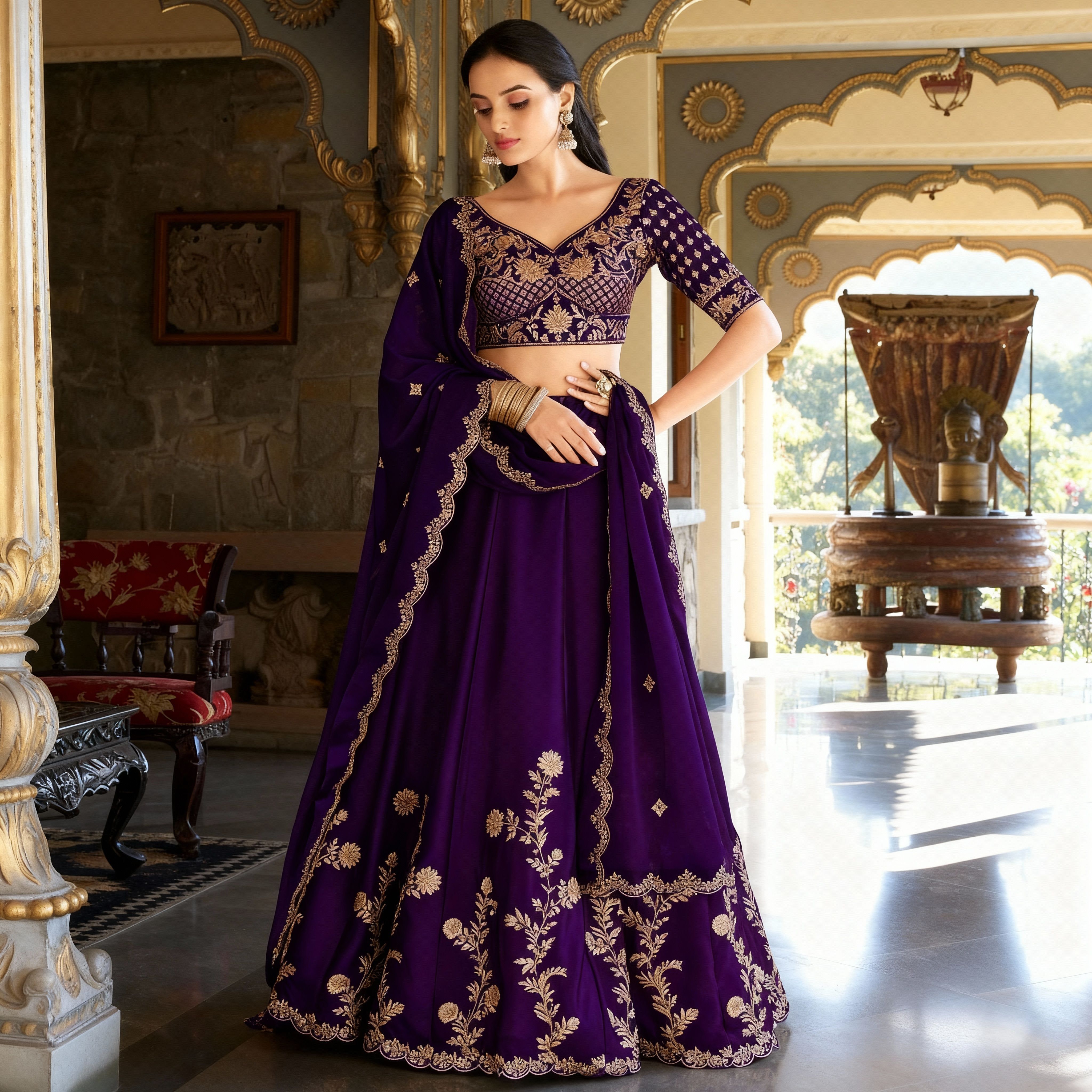 kesari nandan creation Embroidered Semi Stitched Lehenga Choli-picture-29