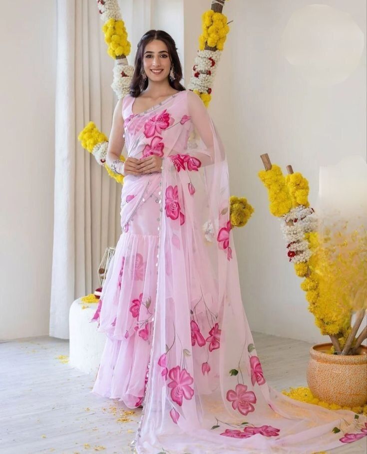 kptex Floral Print Stitched Lehenga & Crop Top-picture-23