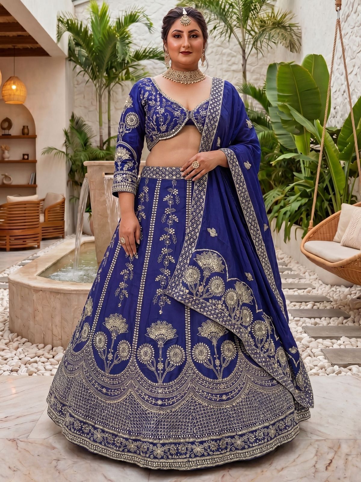odette Embellished Semi Stitched Lehenga Choli-picture-3