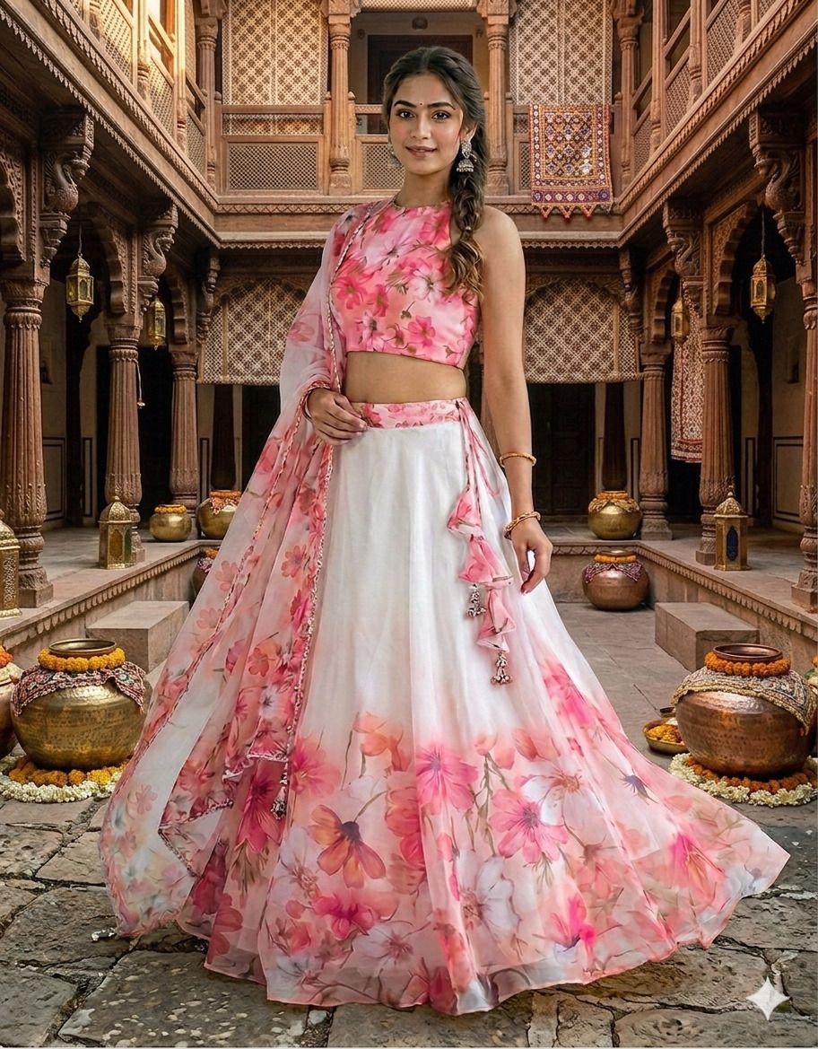 Digital Print Semi Stitched Lehenga Choli-image-32