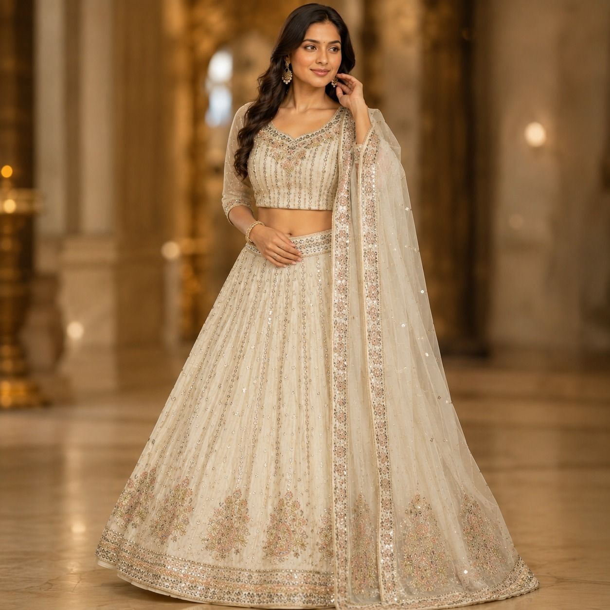 shreeji Embroidered Semi Stitched Lehenga Choli-picture-30