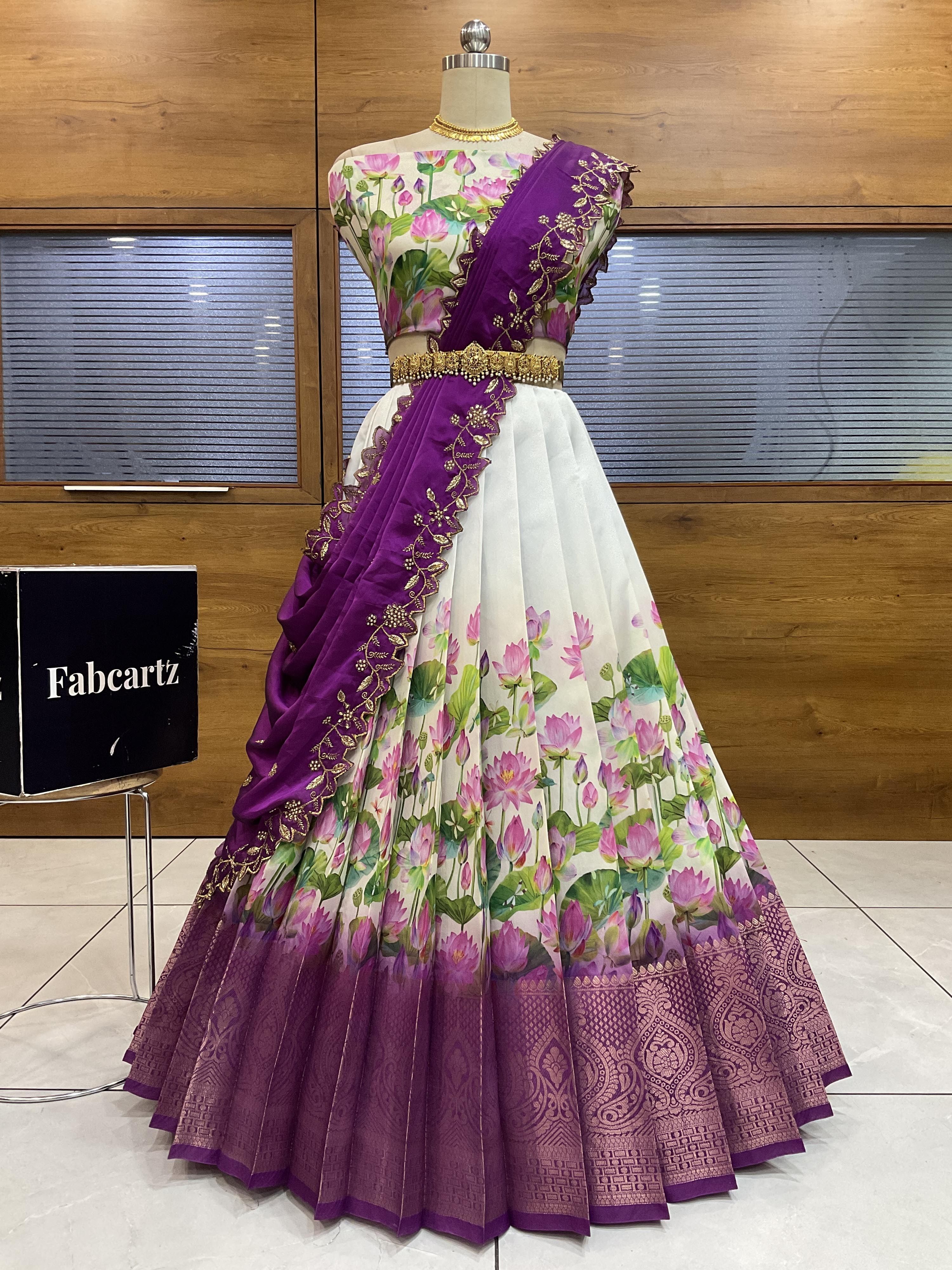 fabcartz Self Design Semi Stitched Lehenga Choli-picture-19