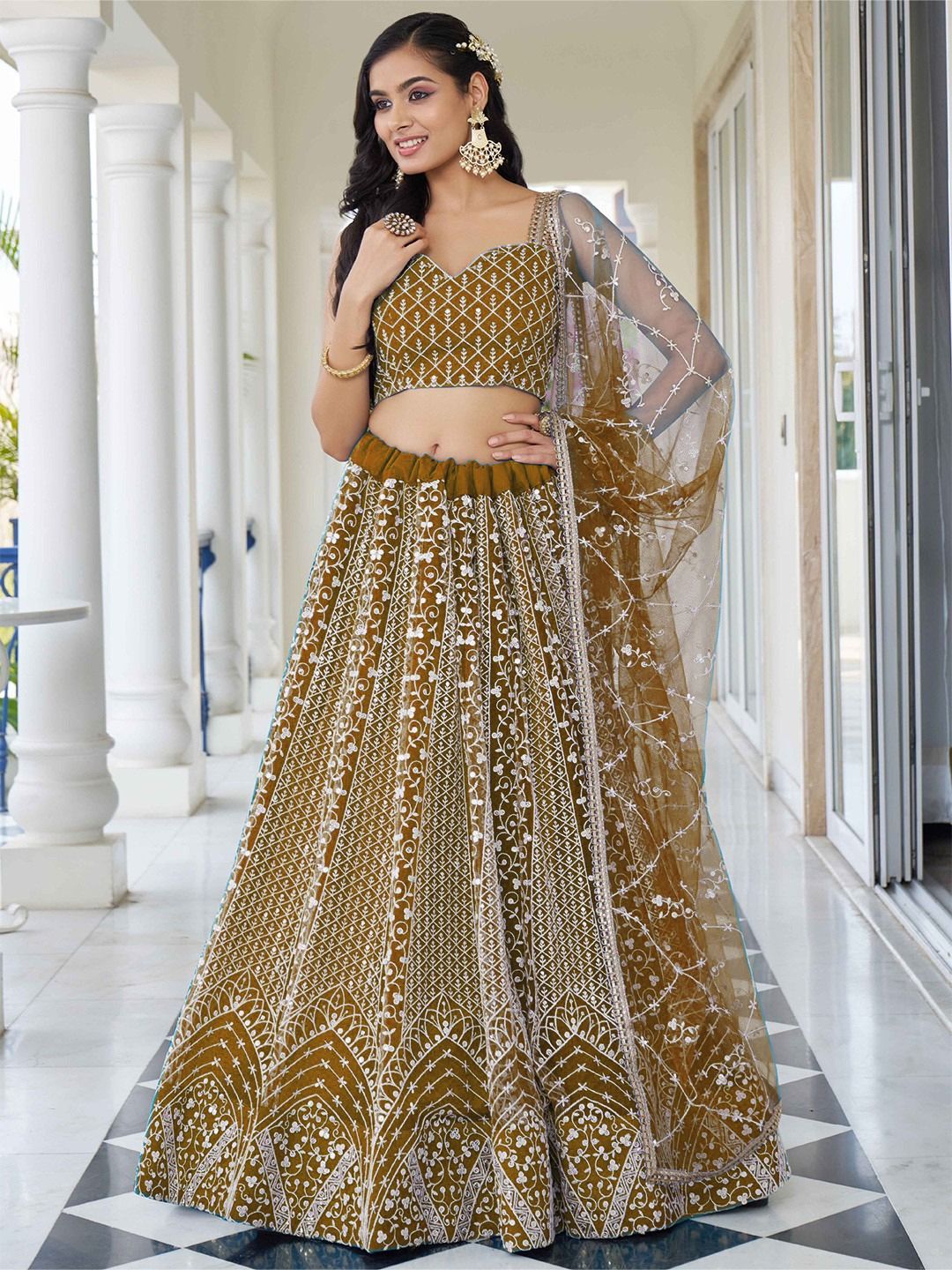 reelove factory Embroidered Semi Stitched Lehenga Choli-picture-14