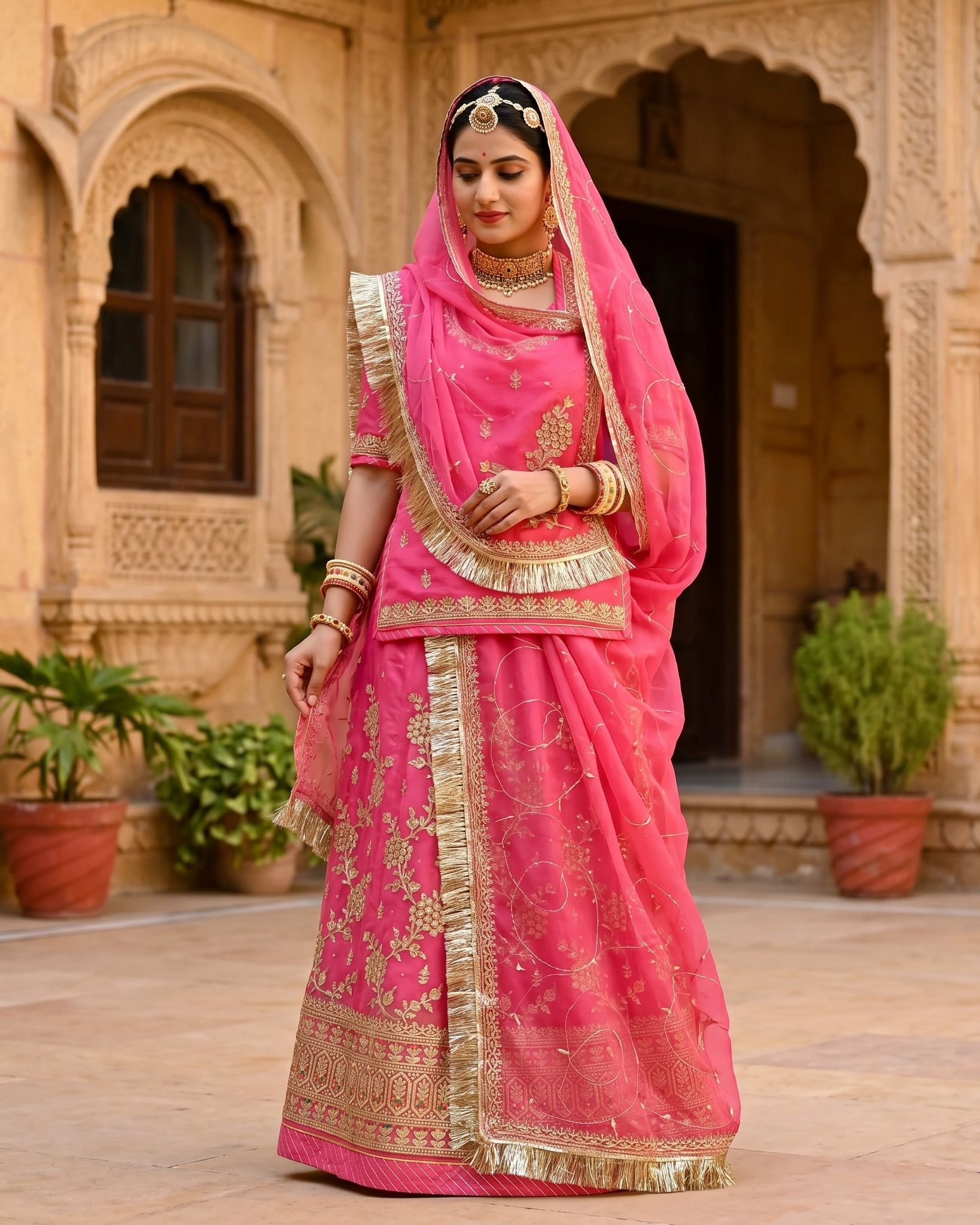 mantushti Embroidered Semi Stitched Rajputi Poshak-picture-13