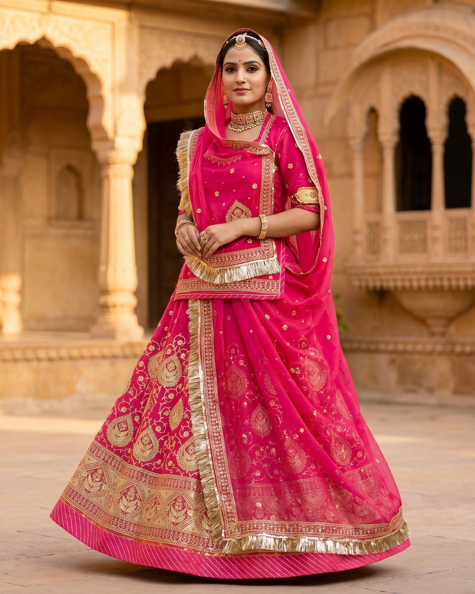 mantushti Embroidered Semi Stitched Rajputi Poshak-picture-32