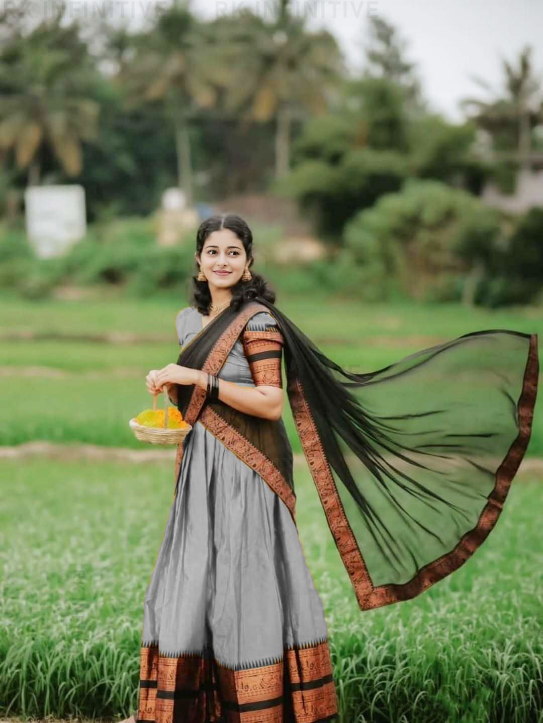 pavitraa sarees Solid Semi Stitched Lehenga Choli-picture-13