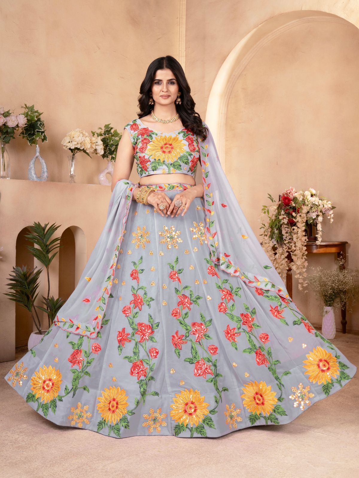 odette Embellished Semi Stitched Lehenga Choli-picture-24