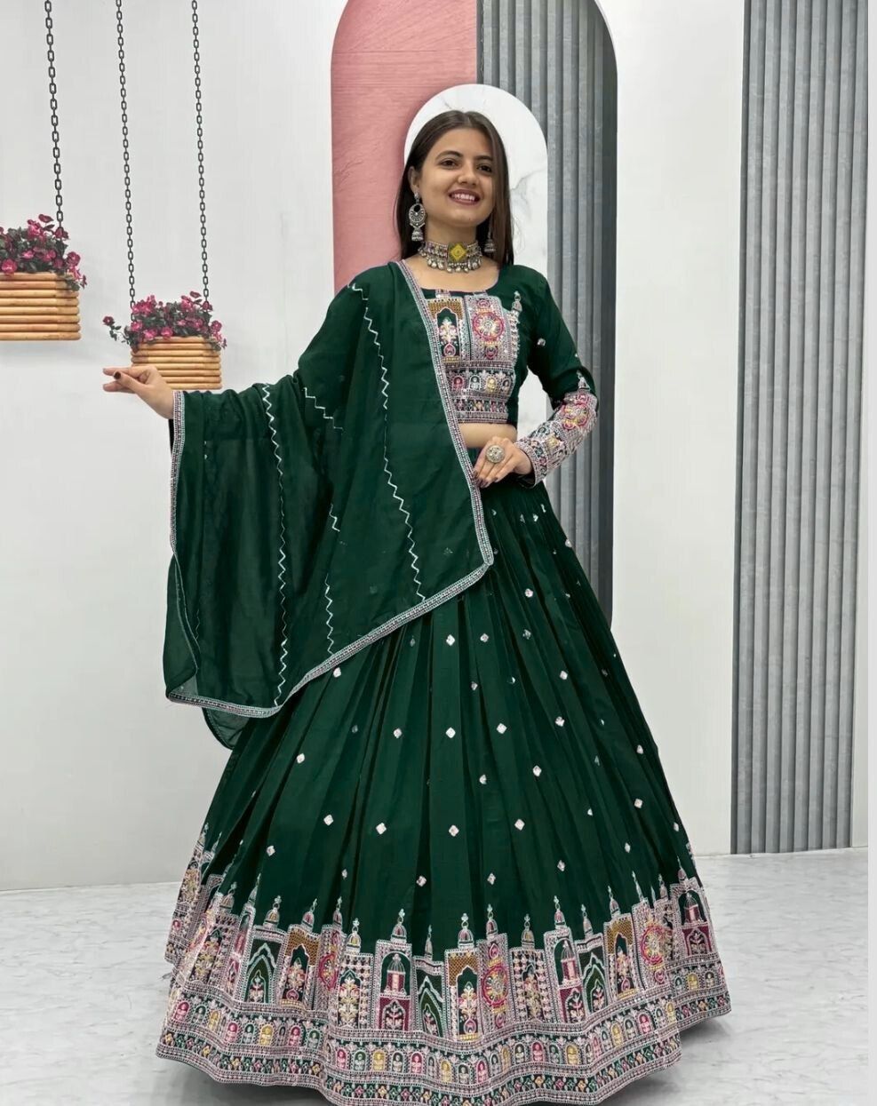 pedr trends Embroidered Semi Stitched Lehenga Choli-picture-26