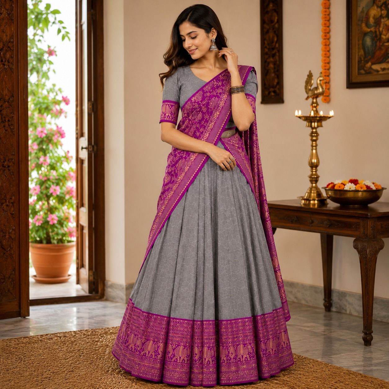 Printed Stitched Lehenga Choli-image-36