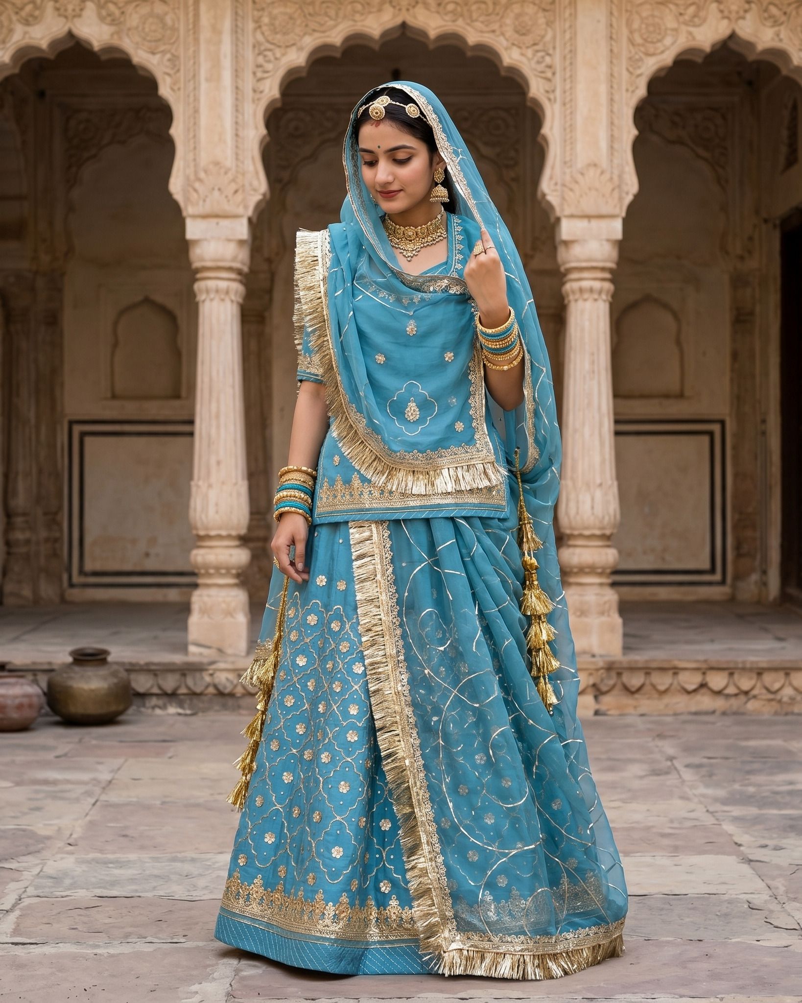mantushti Embroidered Semi Stitched Rajputi Poshak-picture-41