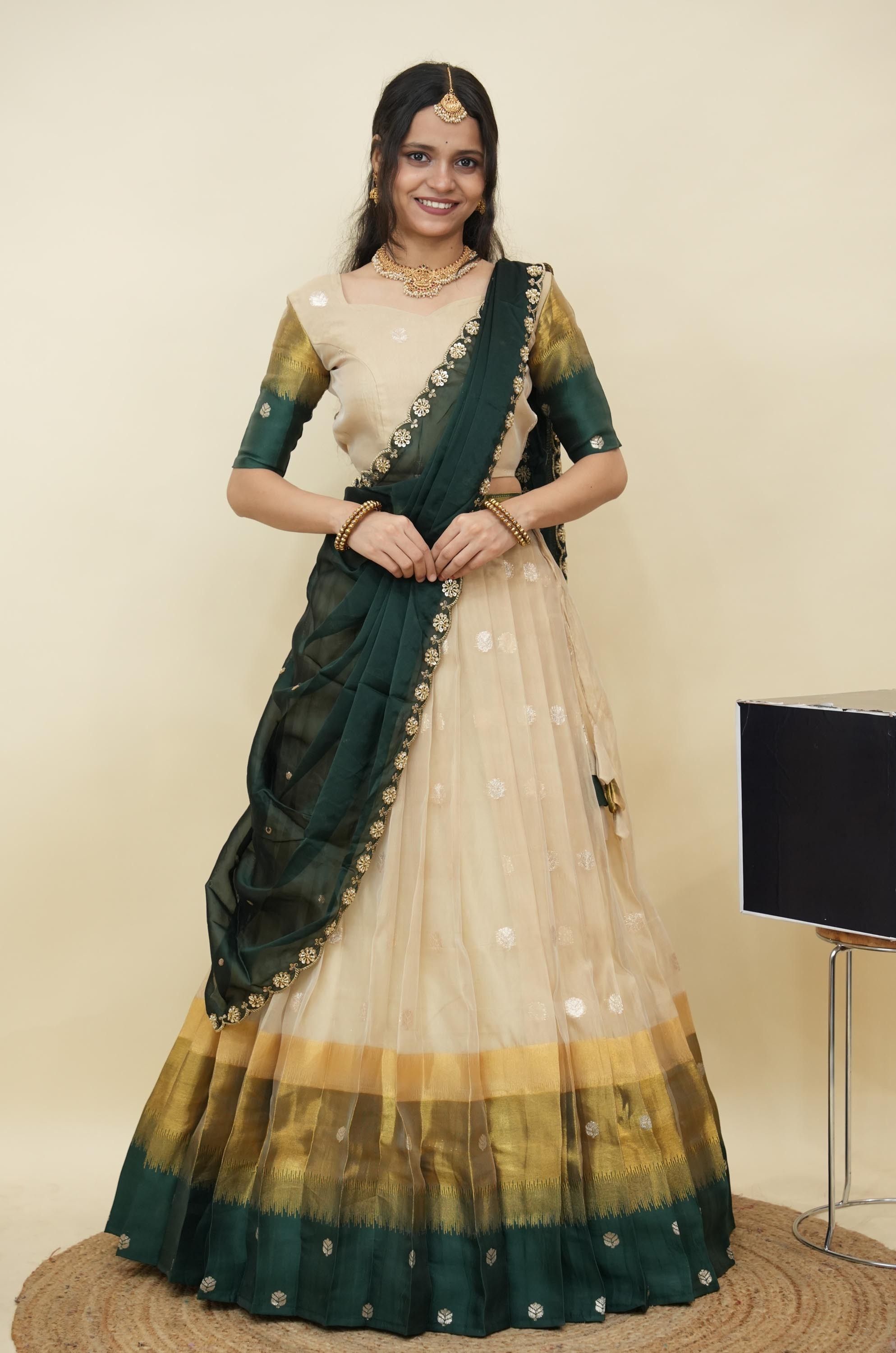 sonu creation Solid Semi Stitched Lehenga Choli-picture-35