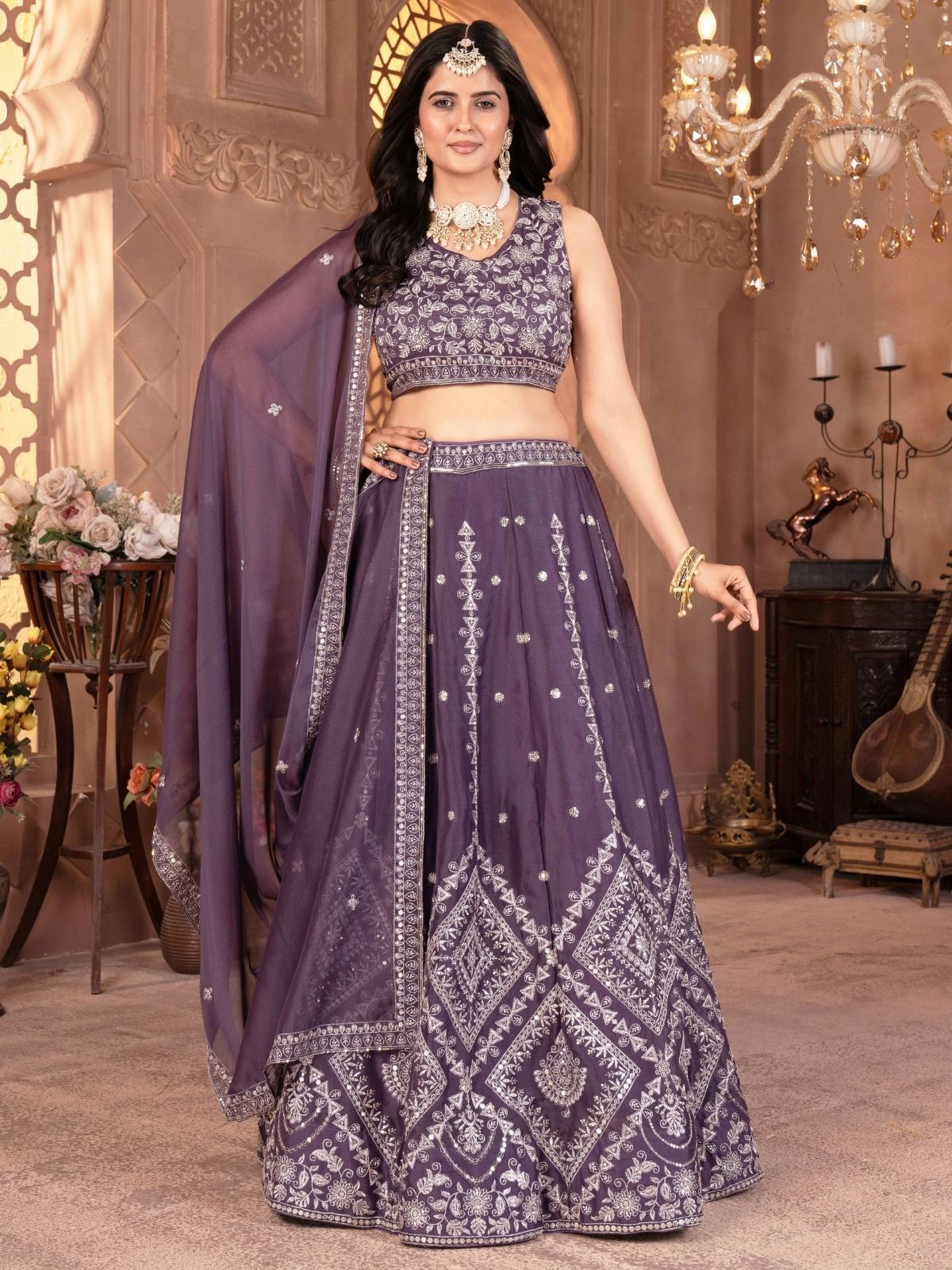 odette Embellished Semi Stitched Lehenga Choli-picture-46