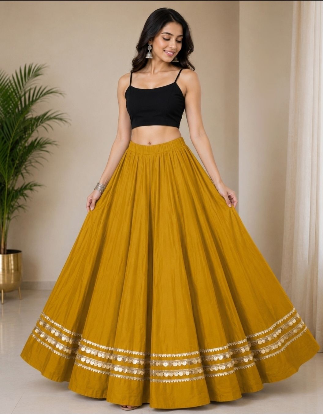 outfits velly Solid, Embellished, Self Design Stitched Lehenga Skirt-picture-36