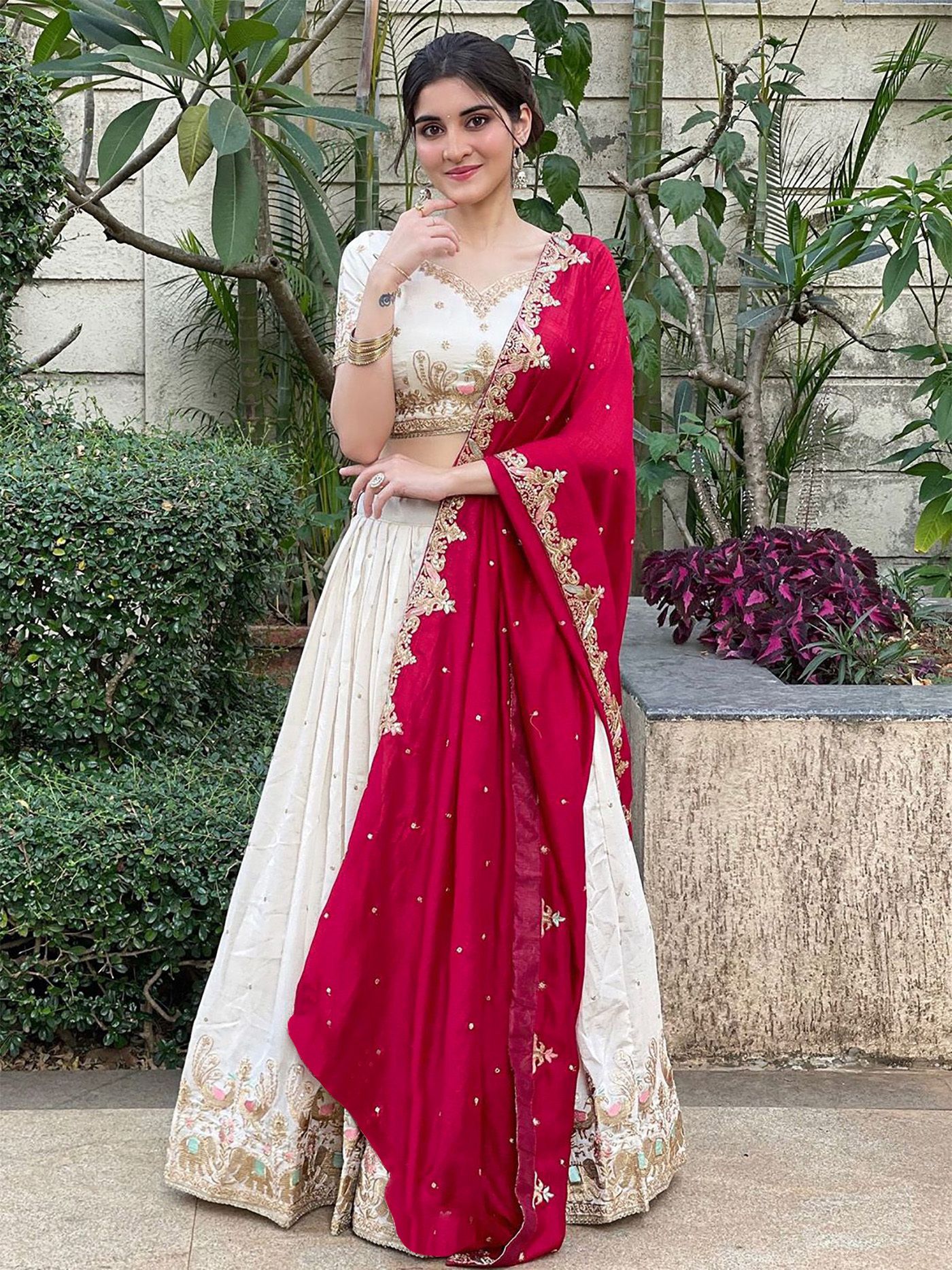 trijal fab Embroidered Semi Stitched Lehenga Choli-picture-18