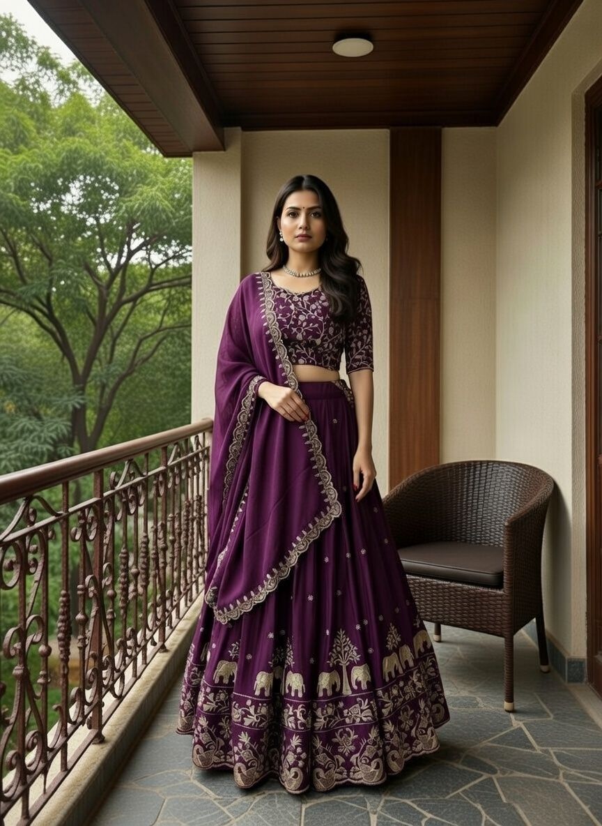 Embroidered Semi Stitched Lehenga Choli-image-38