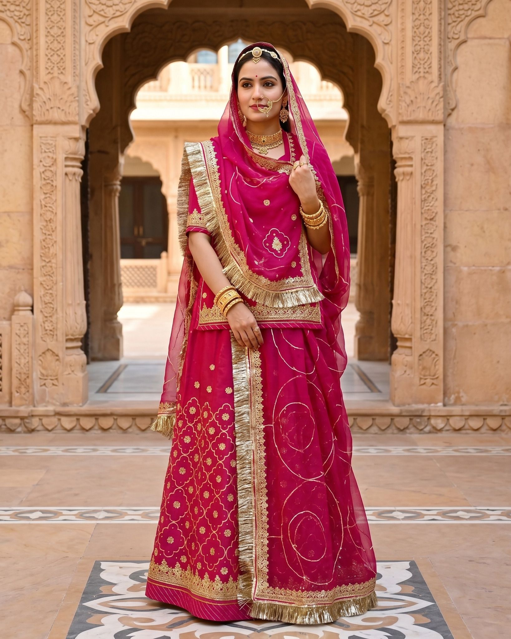 mantushti Embroidered Semi Stitched Rajputi Poshak-picture-40