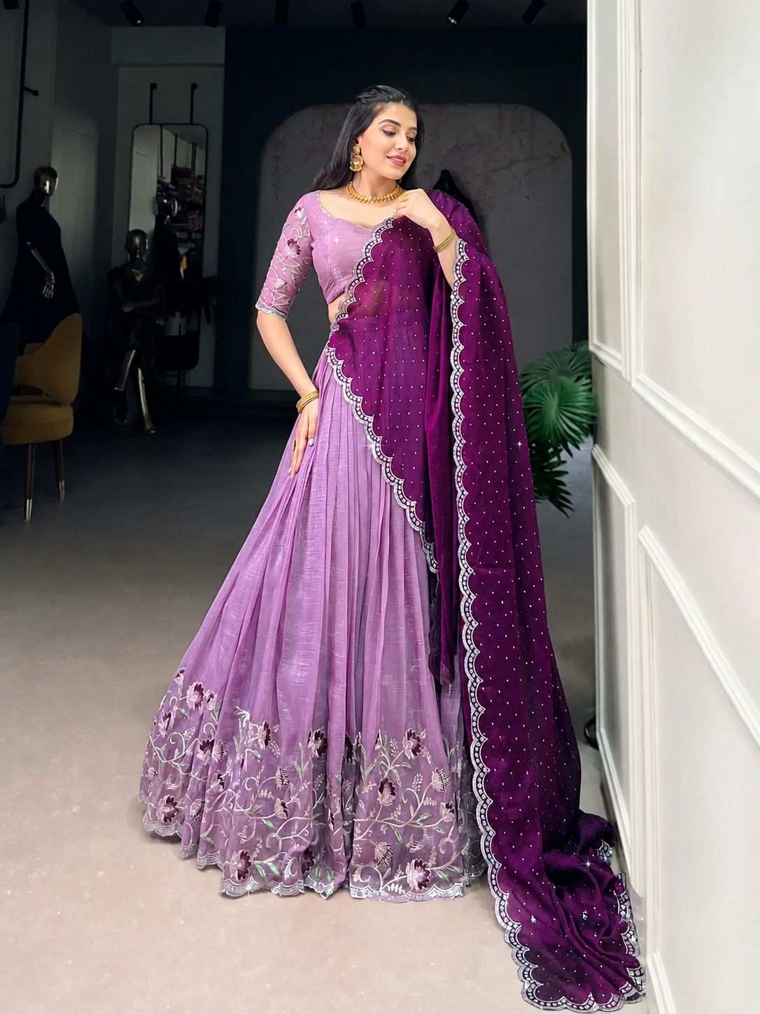 rukha fab Embroidered Semi Stitched Lehenga Choli-picture-14