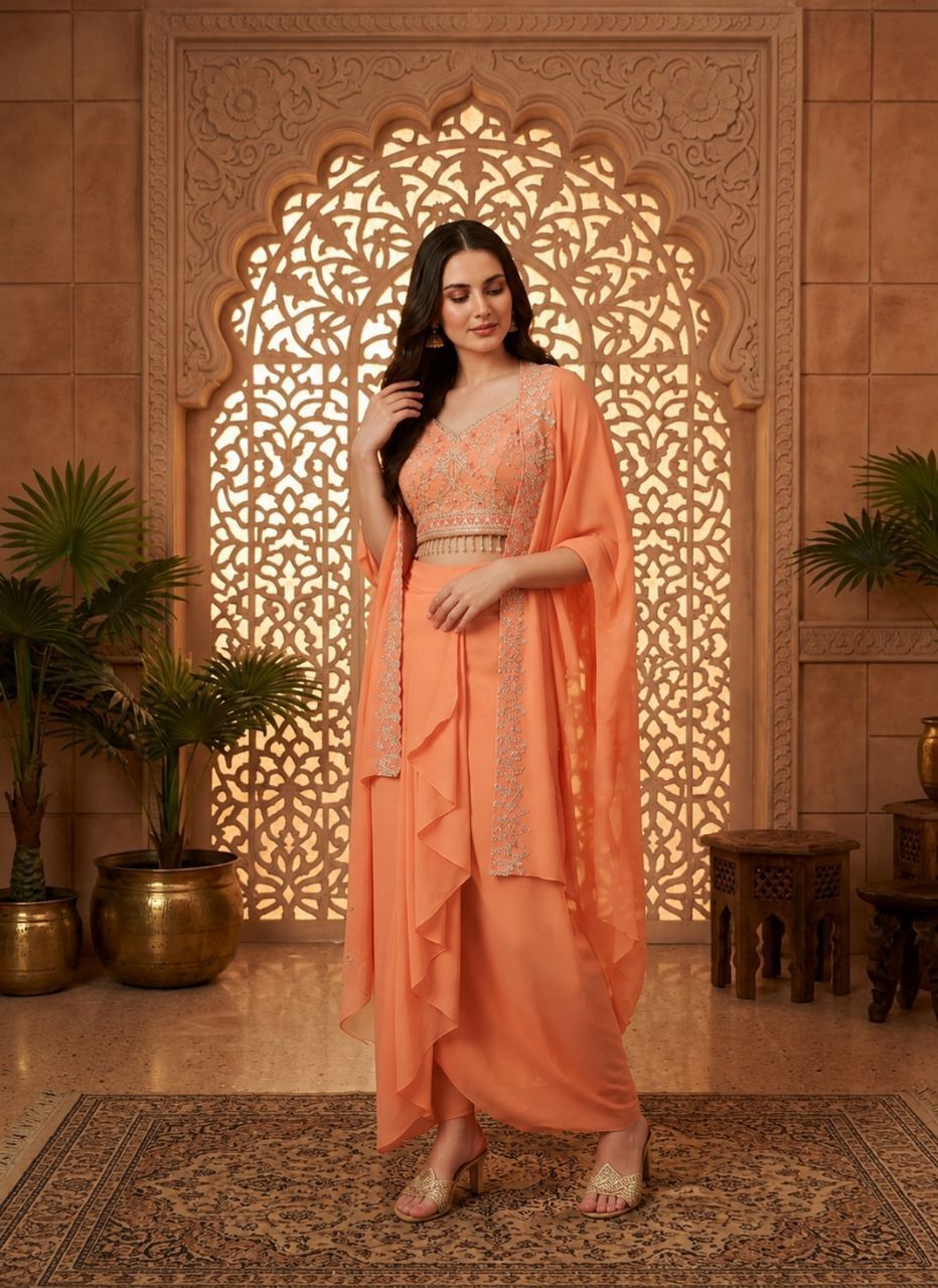 Embroidered Stitched Lehenga & Crop Top-image-5