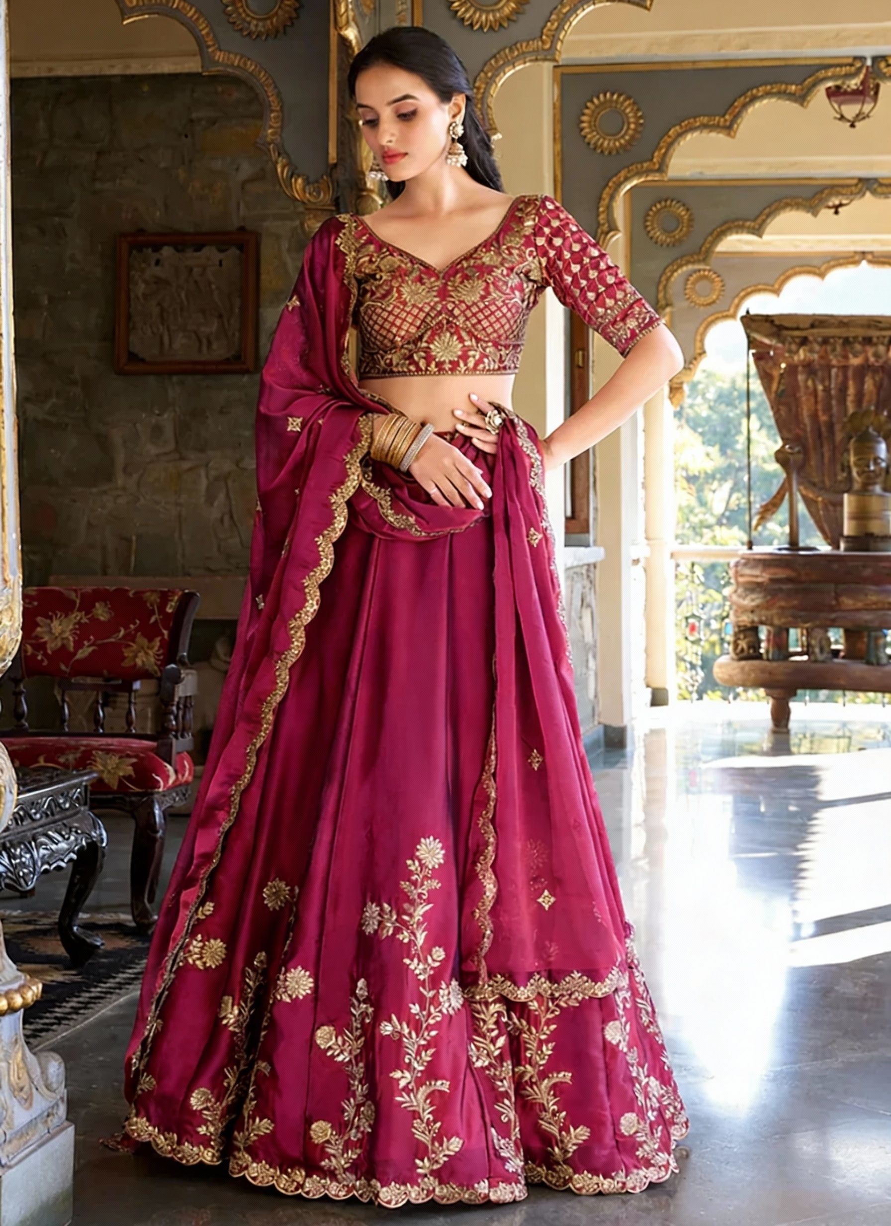 kesari nandan creation Embroidered Semi Stitched Lehenga Choli-picture-10