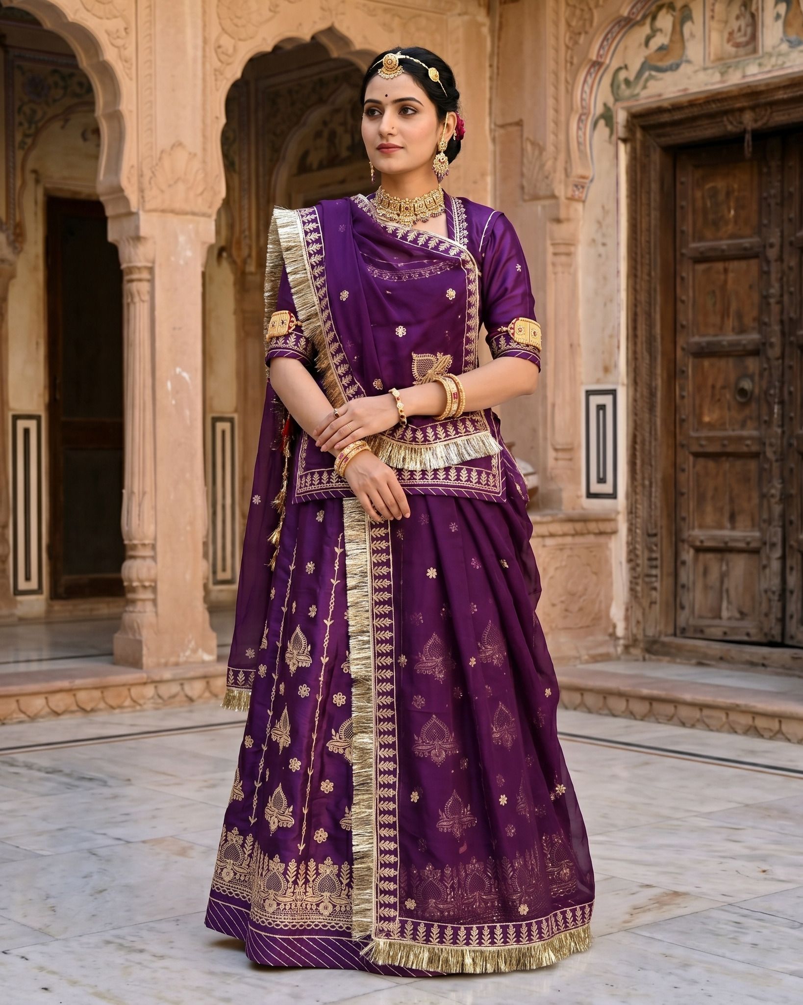 mantushti Embroidered Semi Stitched Rajputi Poshak-picture-35