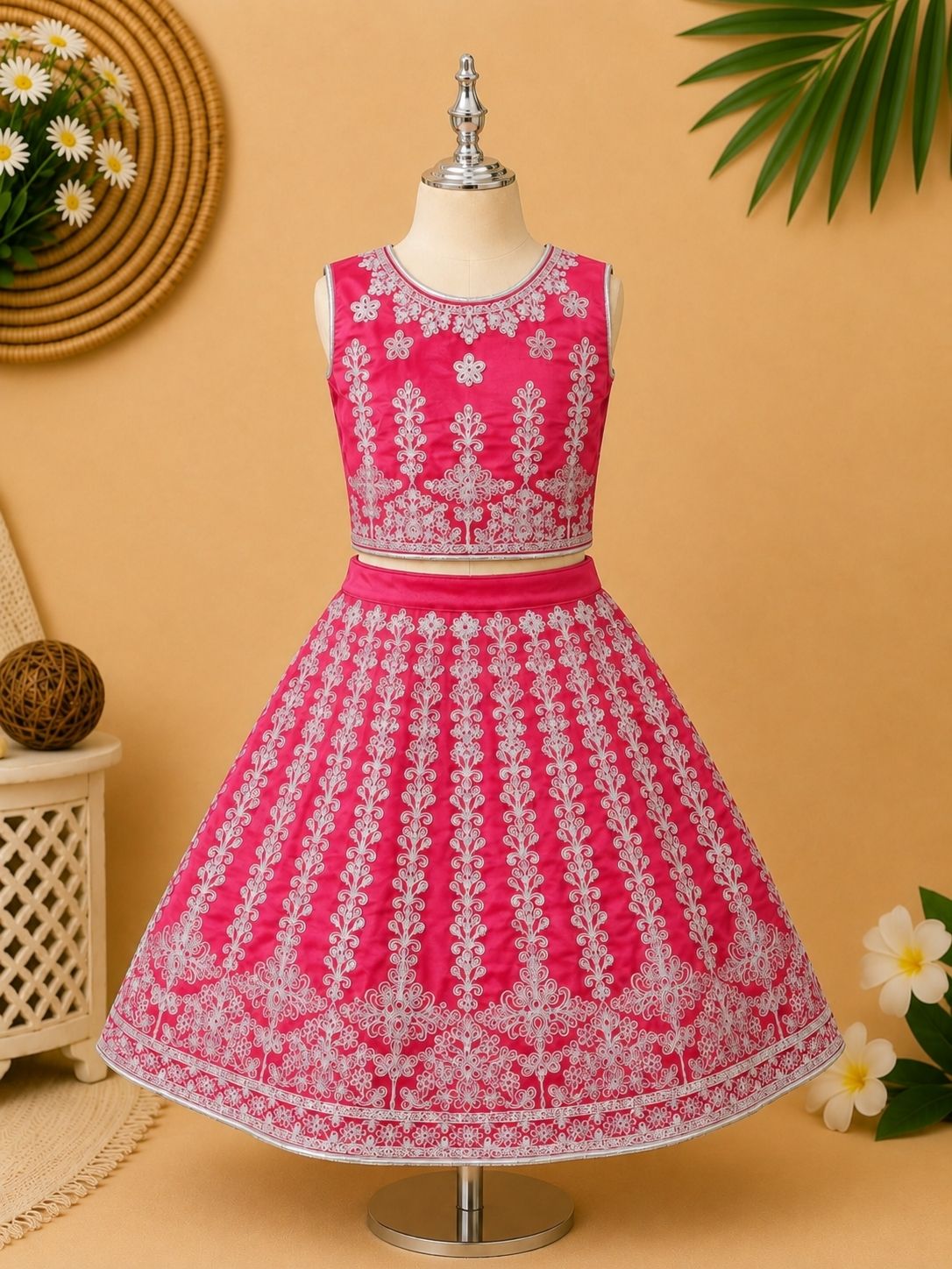 Embroidered Stitched Lehenga & Crop Top-image-15