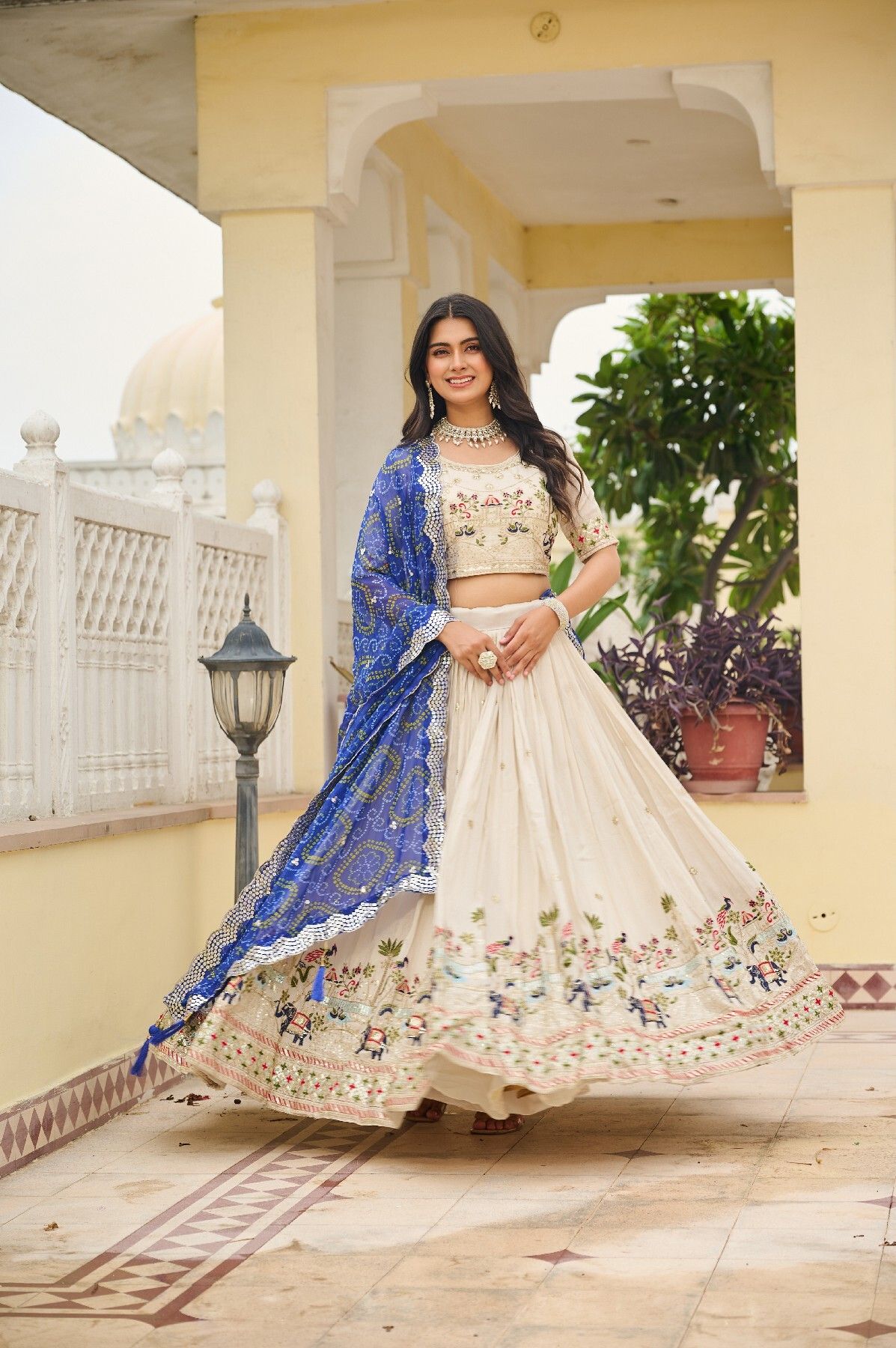 sanvi Embroidered Stitched Lehenga & Crop Top-picture-0