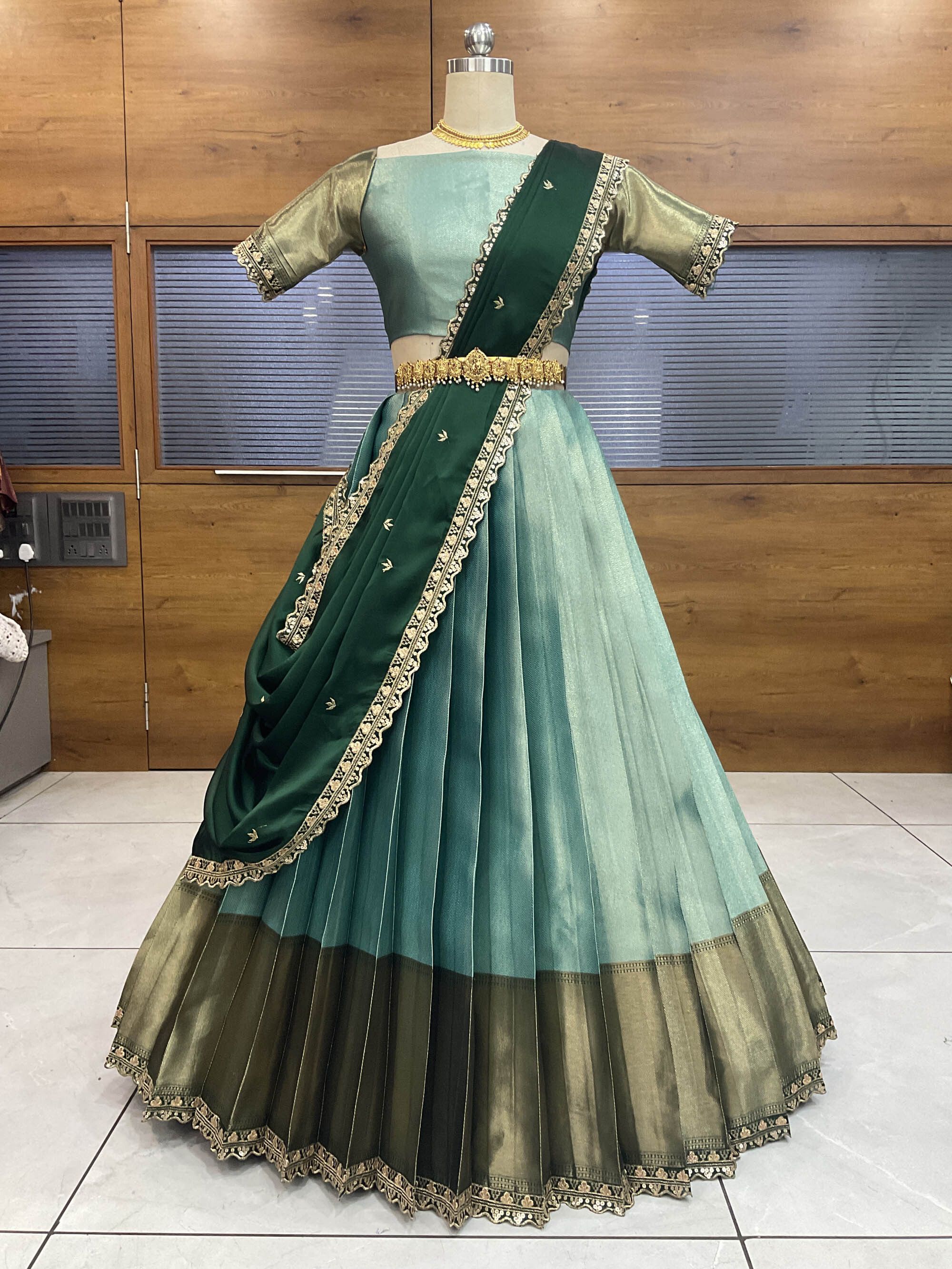 fabcartz Self Design Semi Stitched Lehenga Choli-picture-17