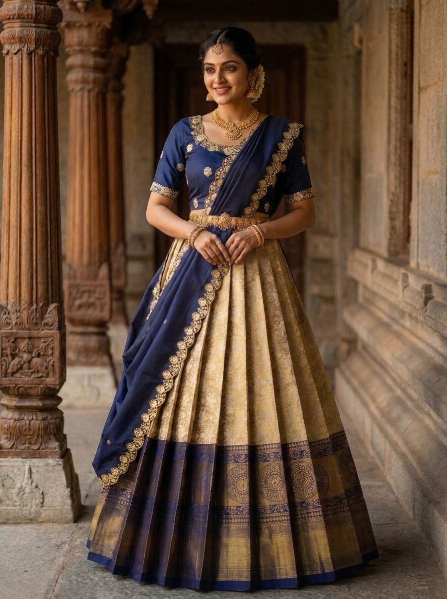 pinkbindi Printed Semi Stitched Lehenga Choli-picture-1