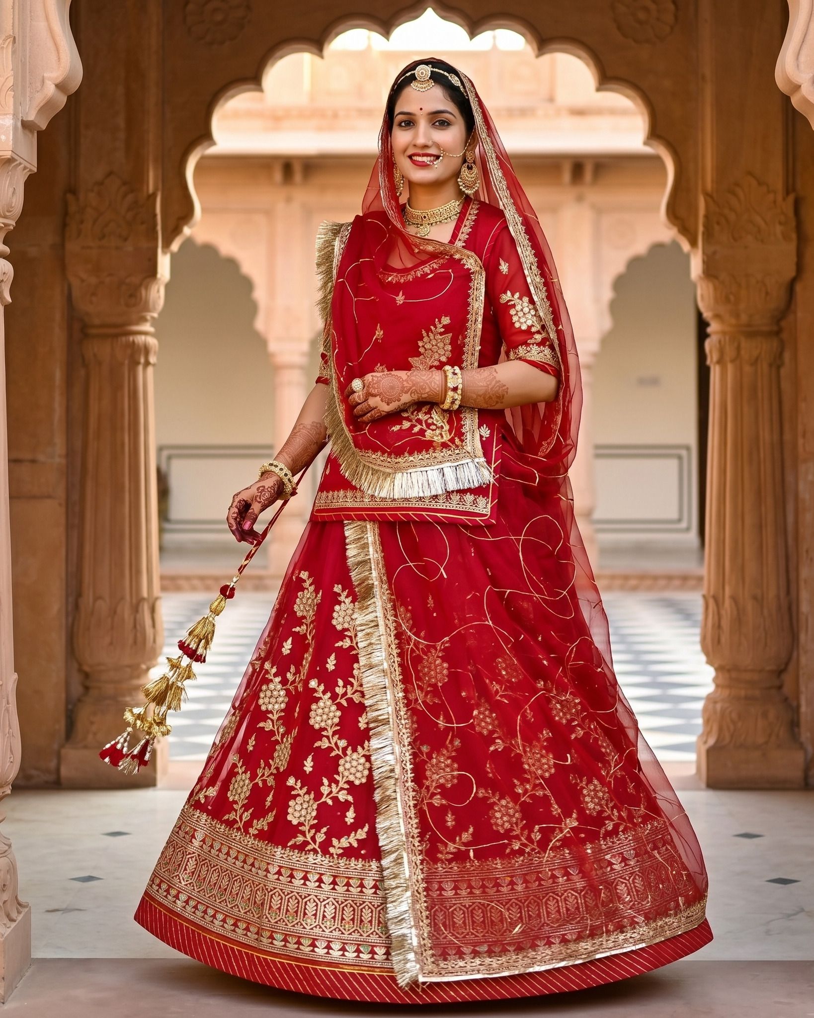 mantushti Embroidered Semi Stitched Rajputi Poshak-picture-10