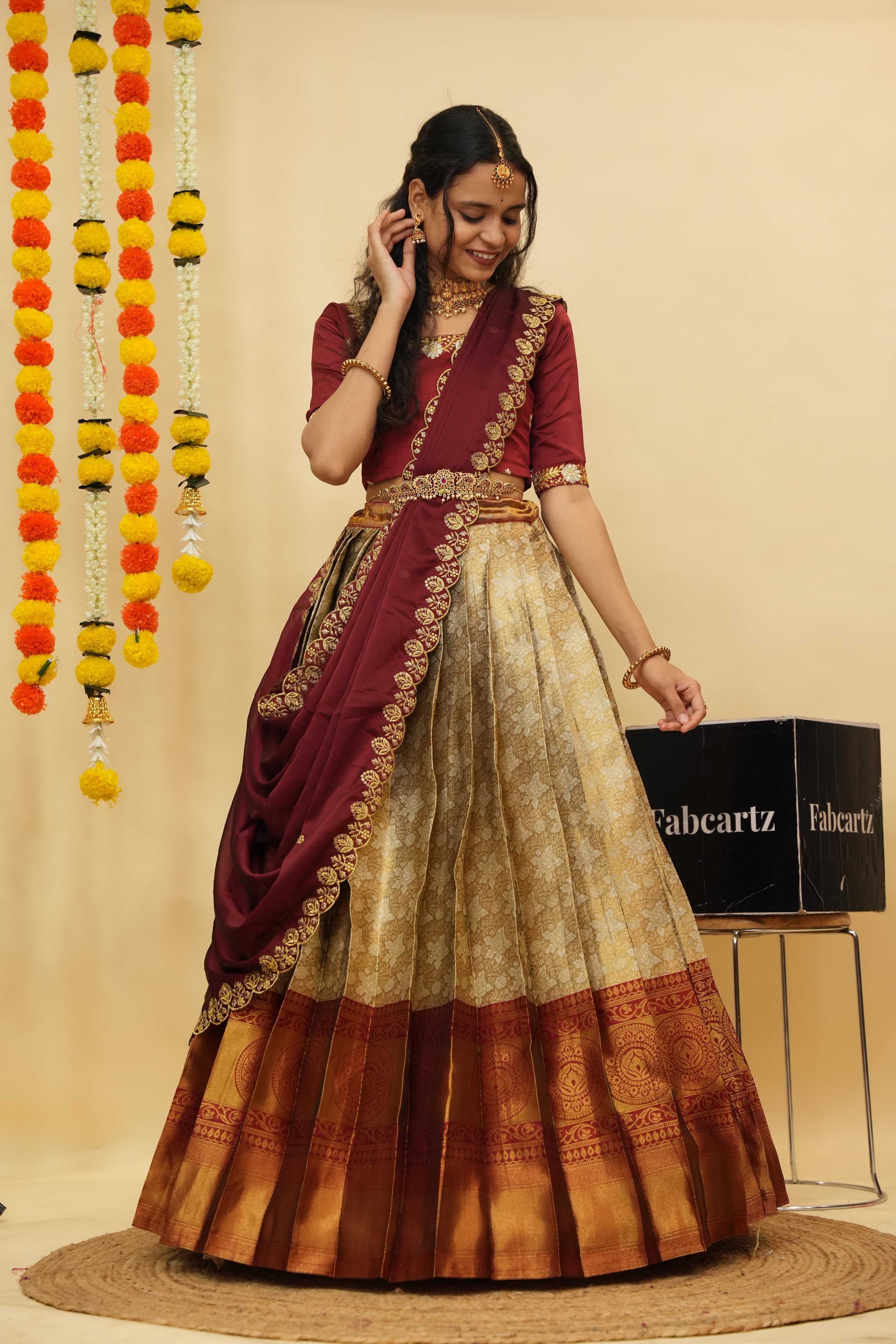 fabcartz Self Design Semi Stitched Lehenga Choli-picture-15