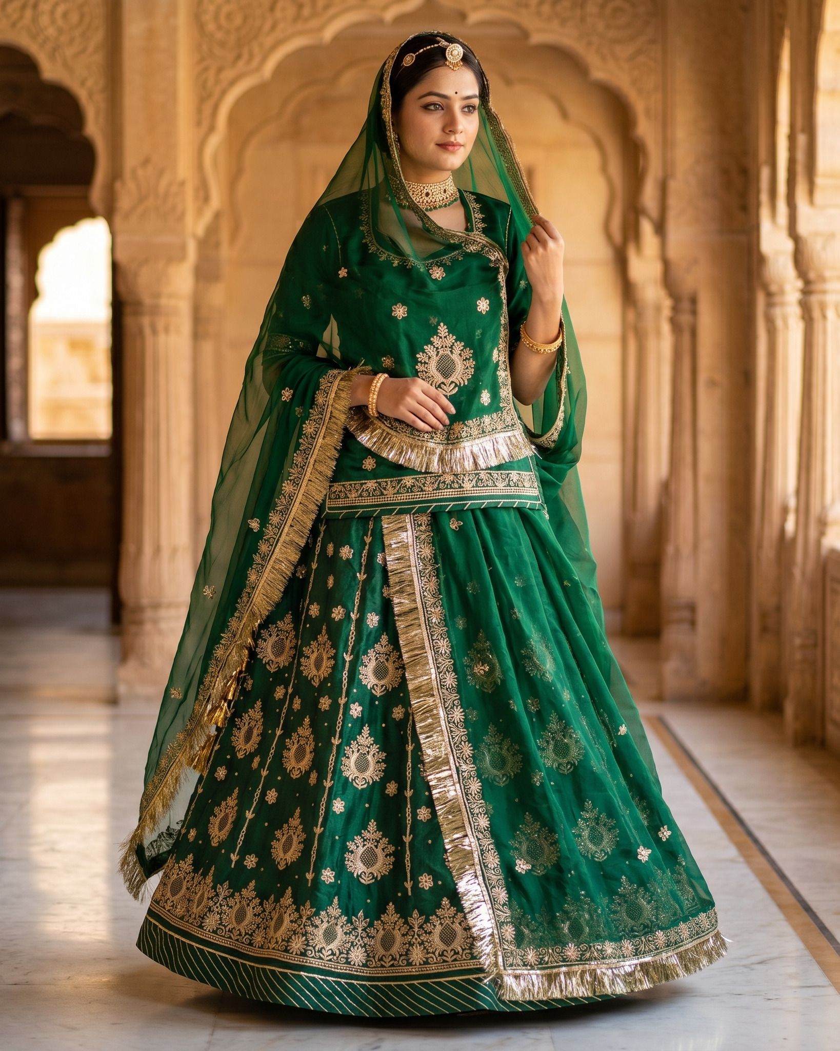 mantushti Embroidered Semi Stitched Rajputi Poshak-picture-41