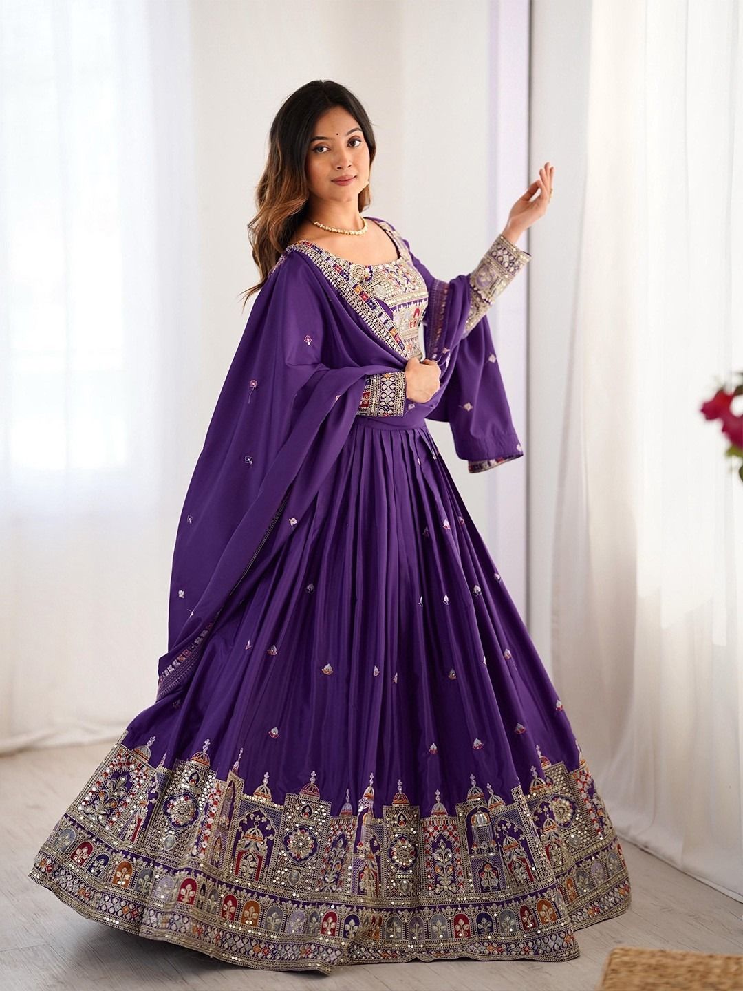 house of common Embroidered Semi Stitched Lehenga Choli-picture-12