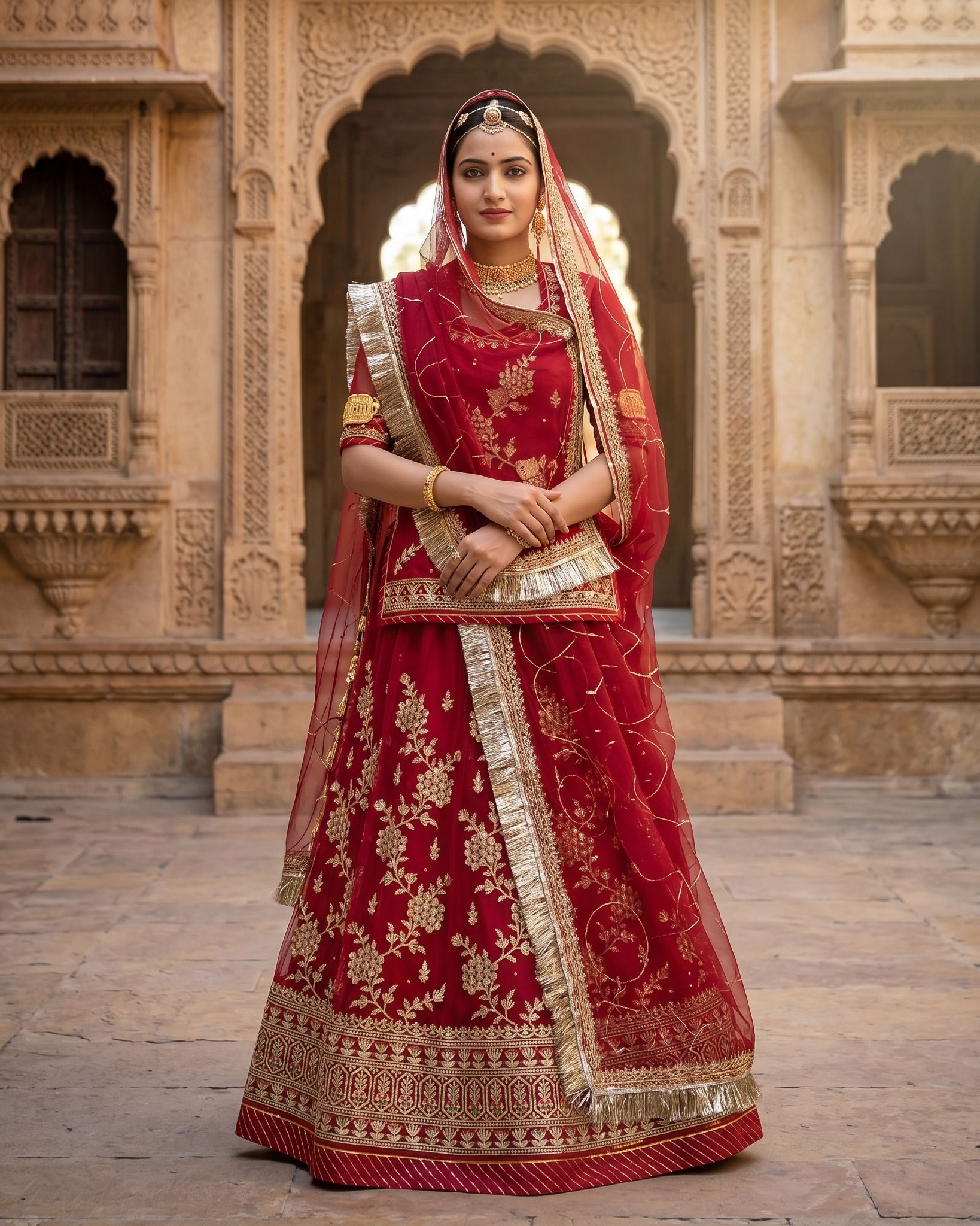mantushti Embroidered Semi Stitched Rajputi Poshak-picture-11