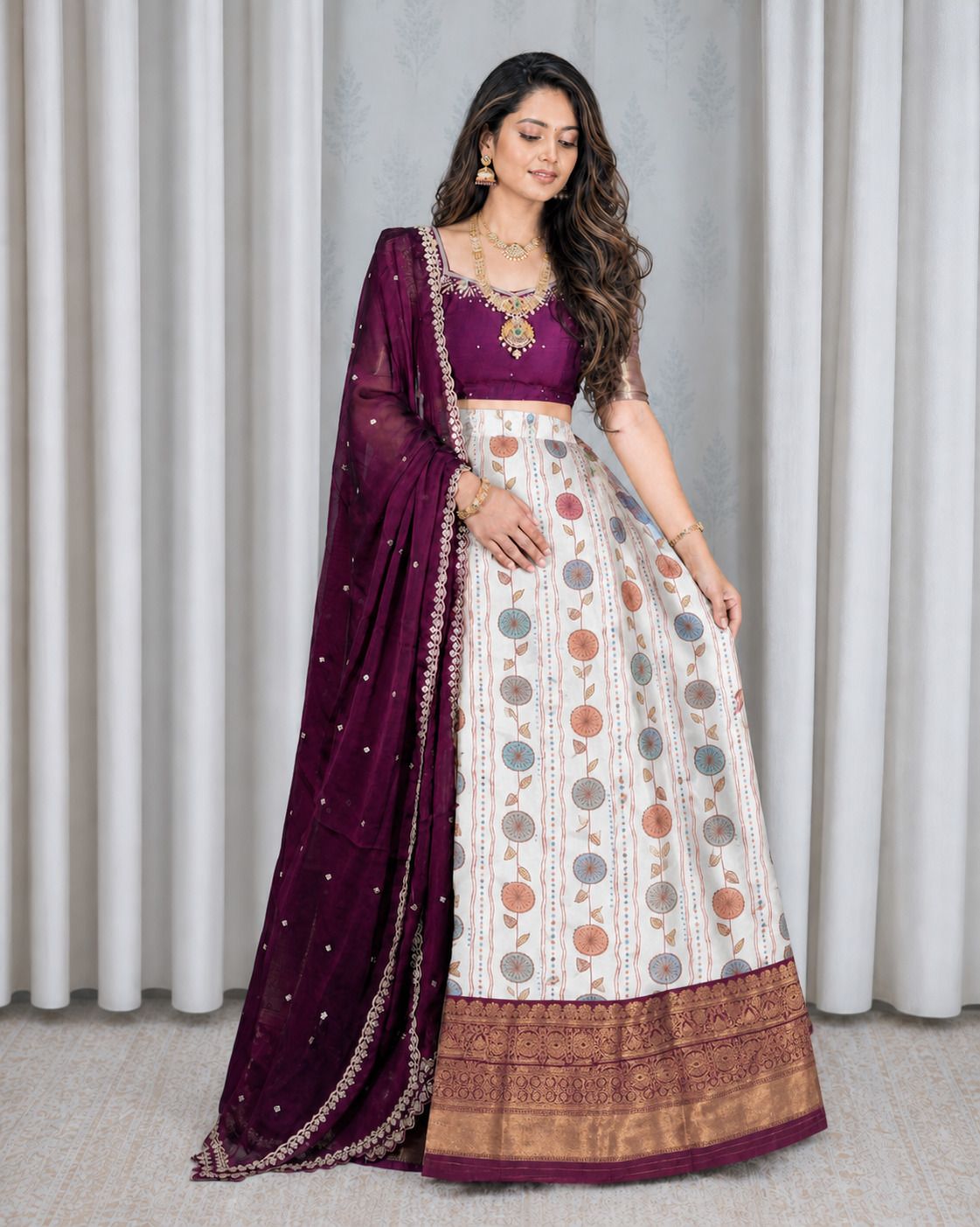 rendol Digital Print Semi Stitched Lehenga & Crop Top-picture-0