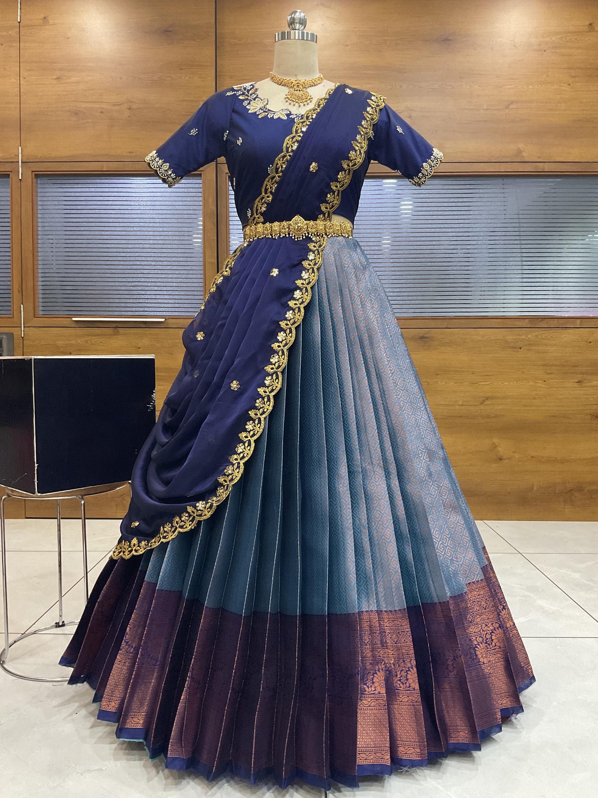 Solid Semi Stitched Lehenga Choli-image-37