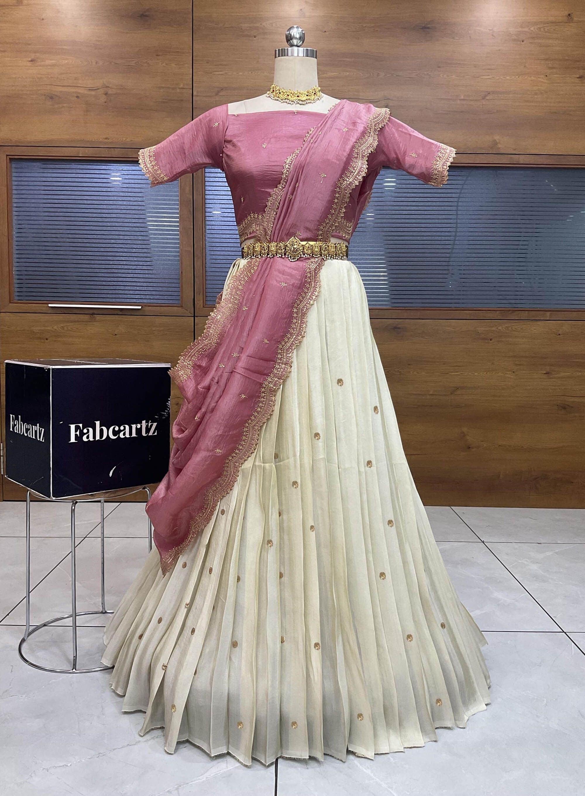 fabcartz Embroidered Semi Stitched Lehenga Choli-picture-10