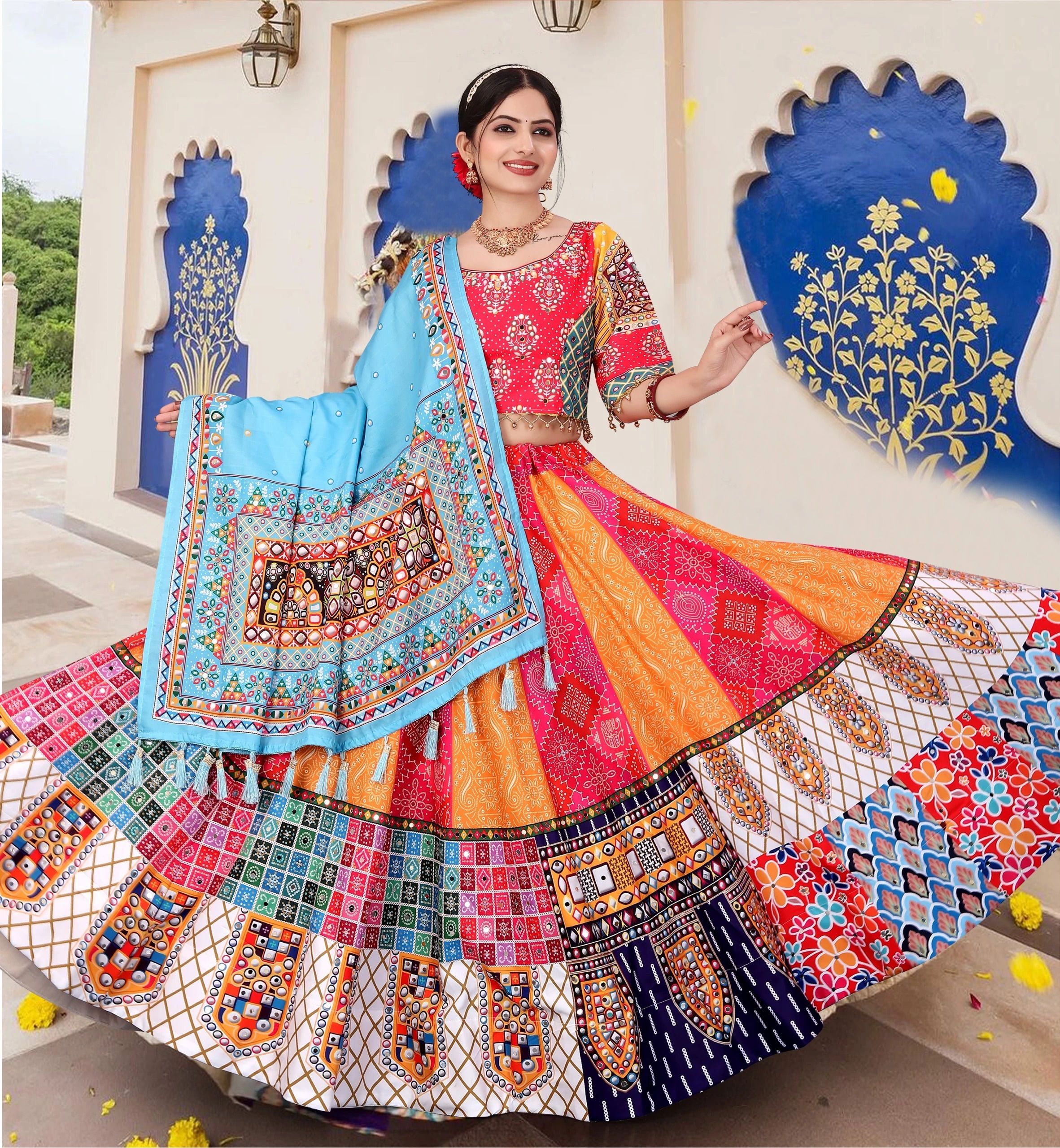 shubh viyan textiles Bandhani Semi Stitched Lehenga Choli-picture-11