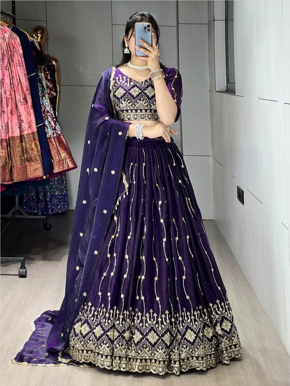 Embroidered Semi Stitched Lehenga Choli-image-40